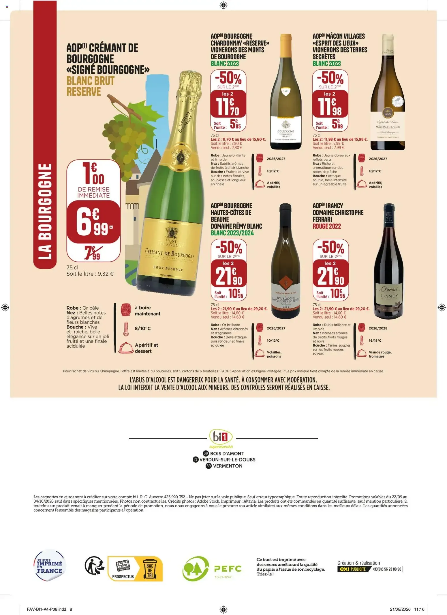 bi1 Foire aux vins 2026 à partir du 22/09/2026 - promo en ligne du 22 septembre au 4 octobre 2026 - Catalogue page 8