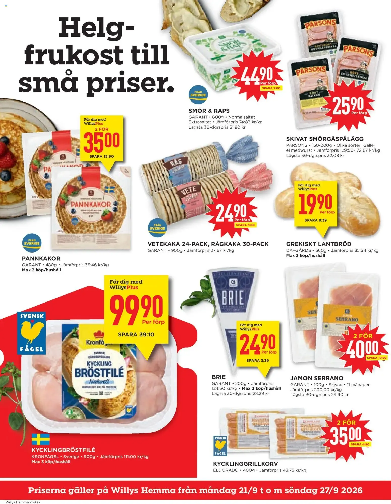Willys erbjudanden Hemma från 21/09/2026 - 27/09/2026 > Reklamblad nuvarande rabatter från 21 september till 27 september 2026 - Reklamblad sidor 2
