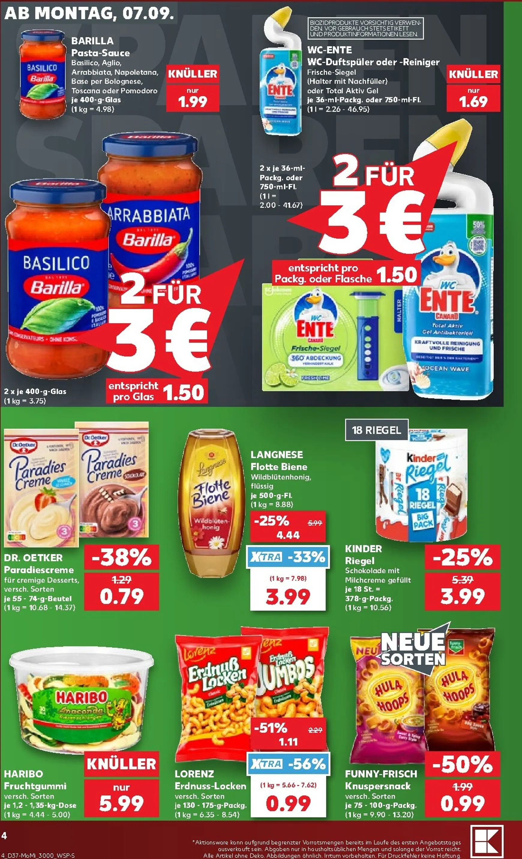 Kaufland - Richtig Sparen Prospekt nächste Woche – von Montag 07.09.2026 bis Mittwoch 09.09.2026 von 7. September bis 9. September 2026 - Prospekt seite 4