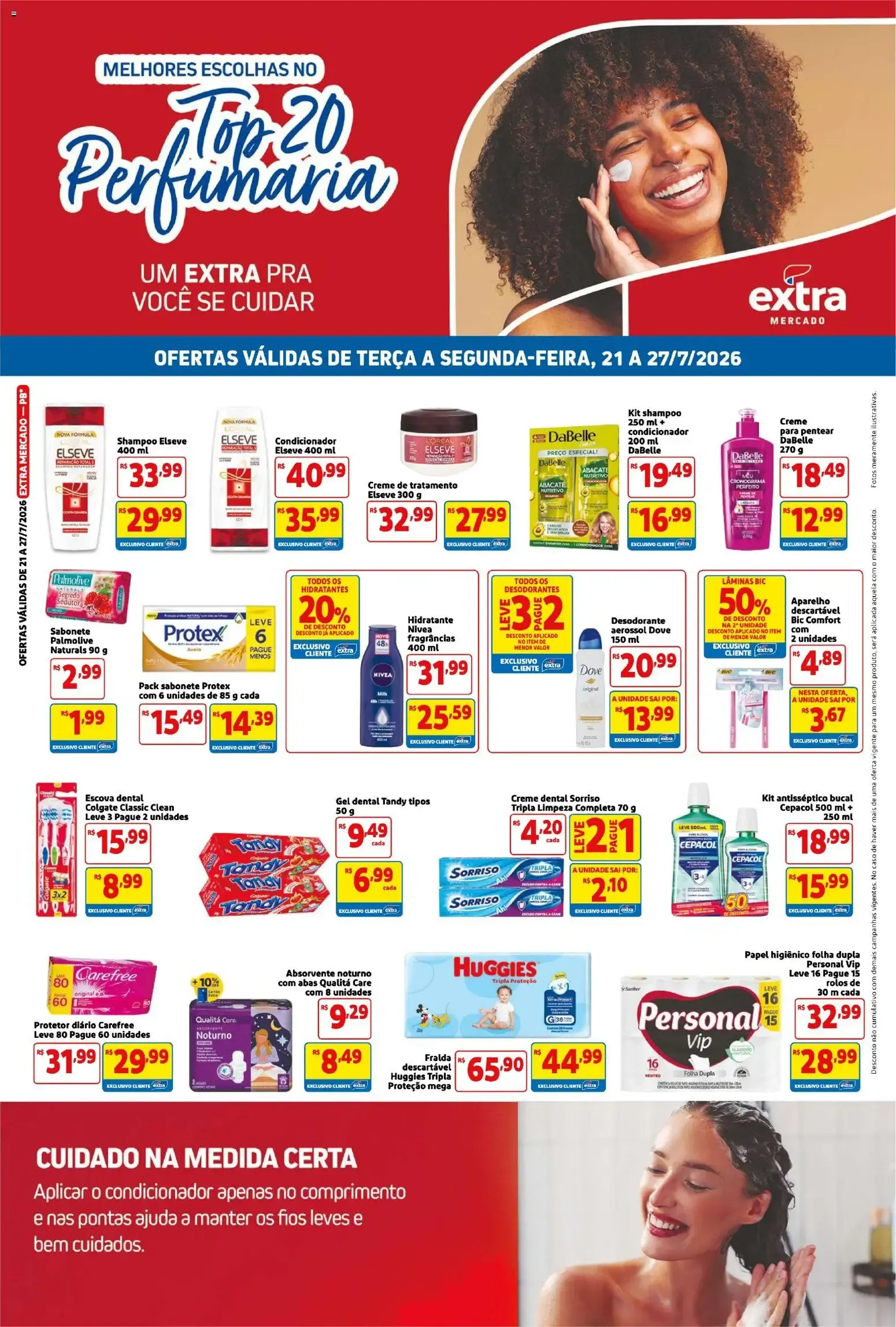 Encarte de Folheto Extra Mercado - Top 20 Perfumaria 21 de julho até 27 de julho 2026 - Pagina 1