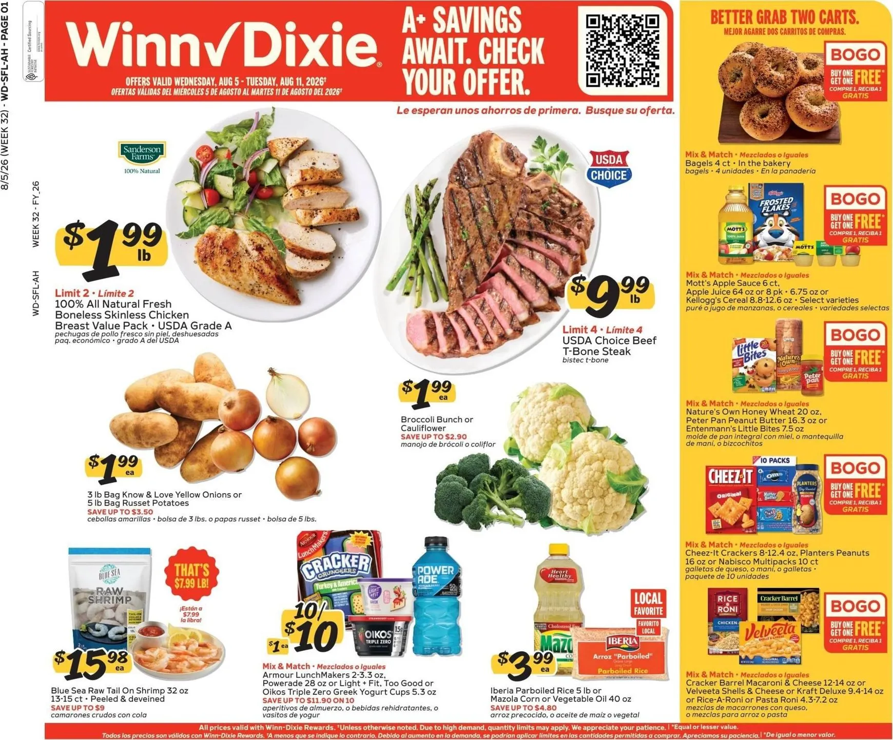 Weekly ad Current Winn-Dixie leaflet valid from Wednesday 08/05/2026 to Tuesday 08/11/2026 from August 5 to August 11 2026 - Page 1