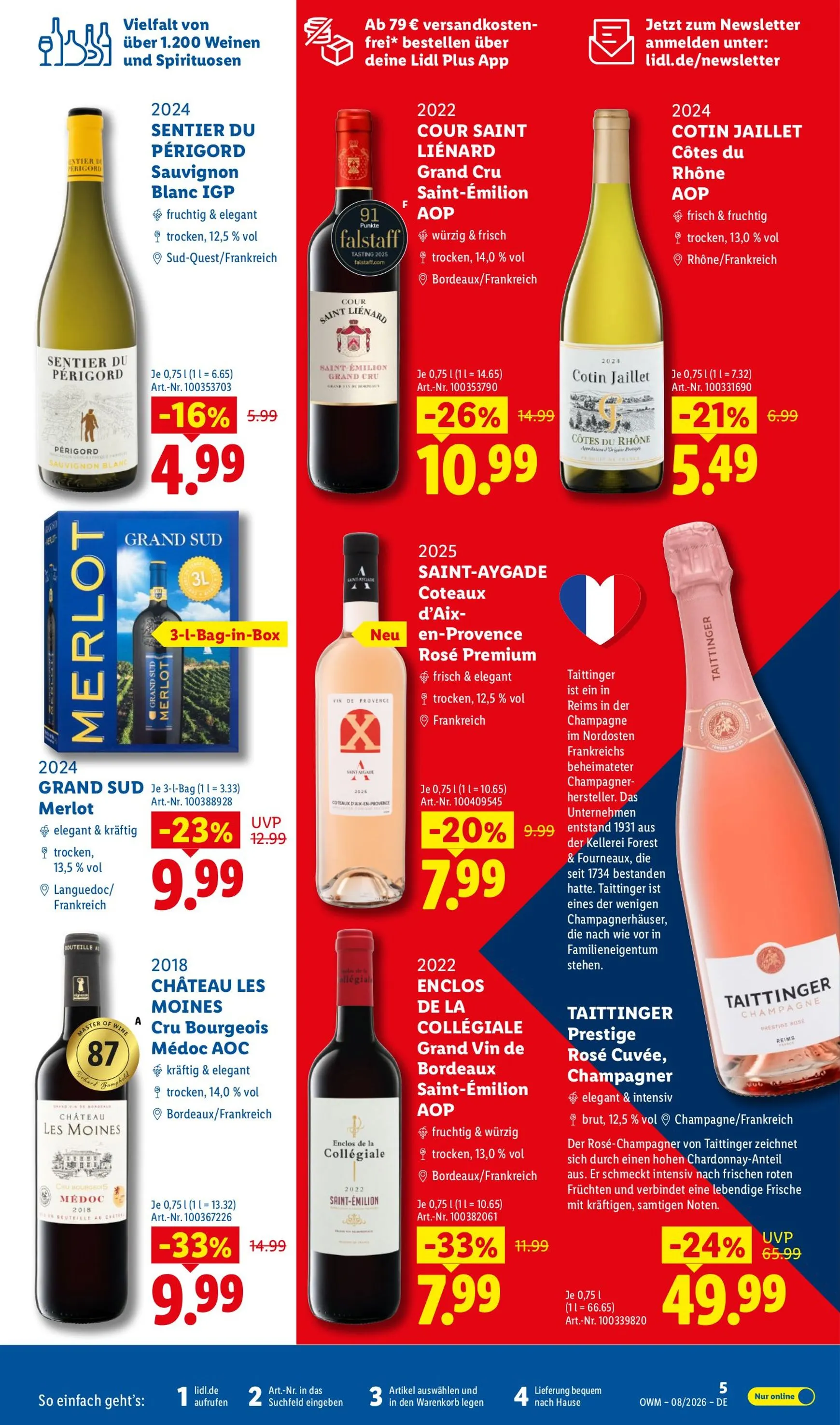 Lidl - Wein & Spirituosen Prospekt – von Samstag 01.08.2026 bis Montag 31.08.2026 von 1. August bis 31. August 2026 - Prospekt seite 5