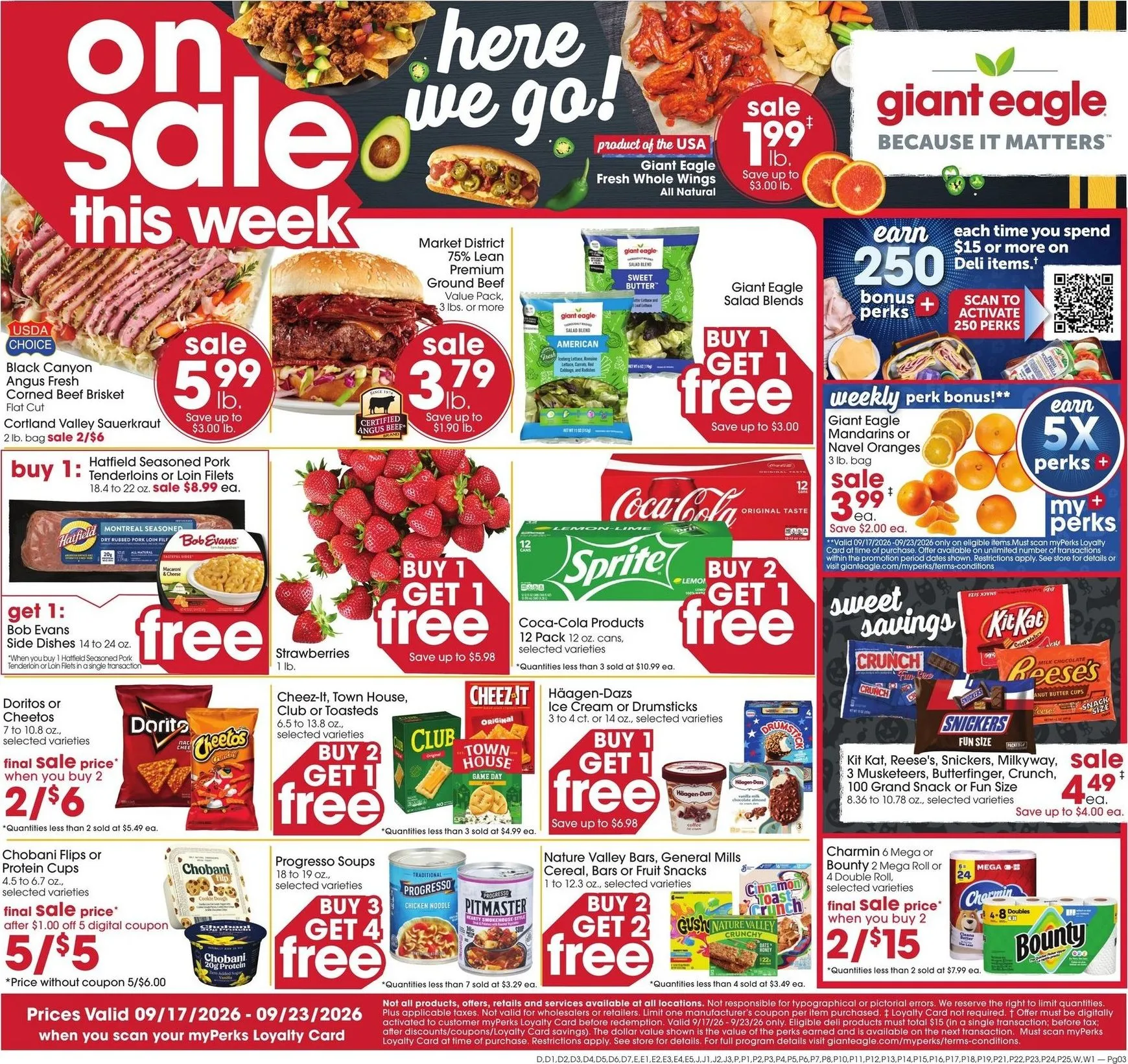 Weekly ad Current Giant Eagle leaflet valid from Thursday 09/17/2026 to Wednesday 09/23/2026 from September 17 to September 23 2026 - Page 1