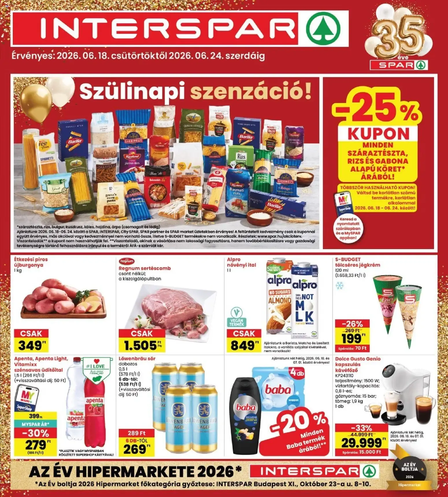 Katalógus Interspar akciós újság - 2026.06.18. -tól/töl > akció, lapozható szórólap 🛍️ június 18.-tól június 24.-ig 2026. - Oldal 1