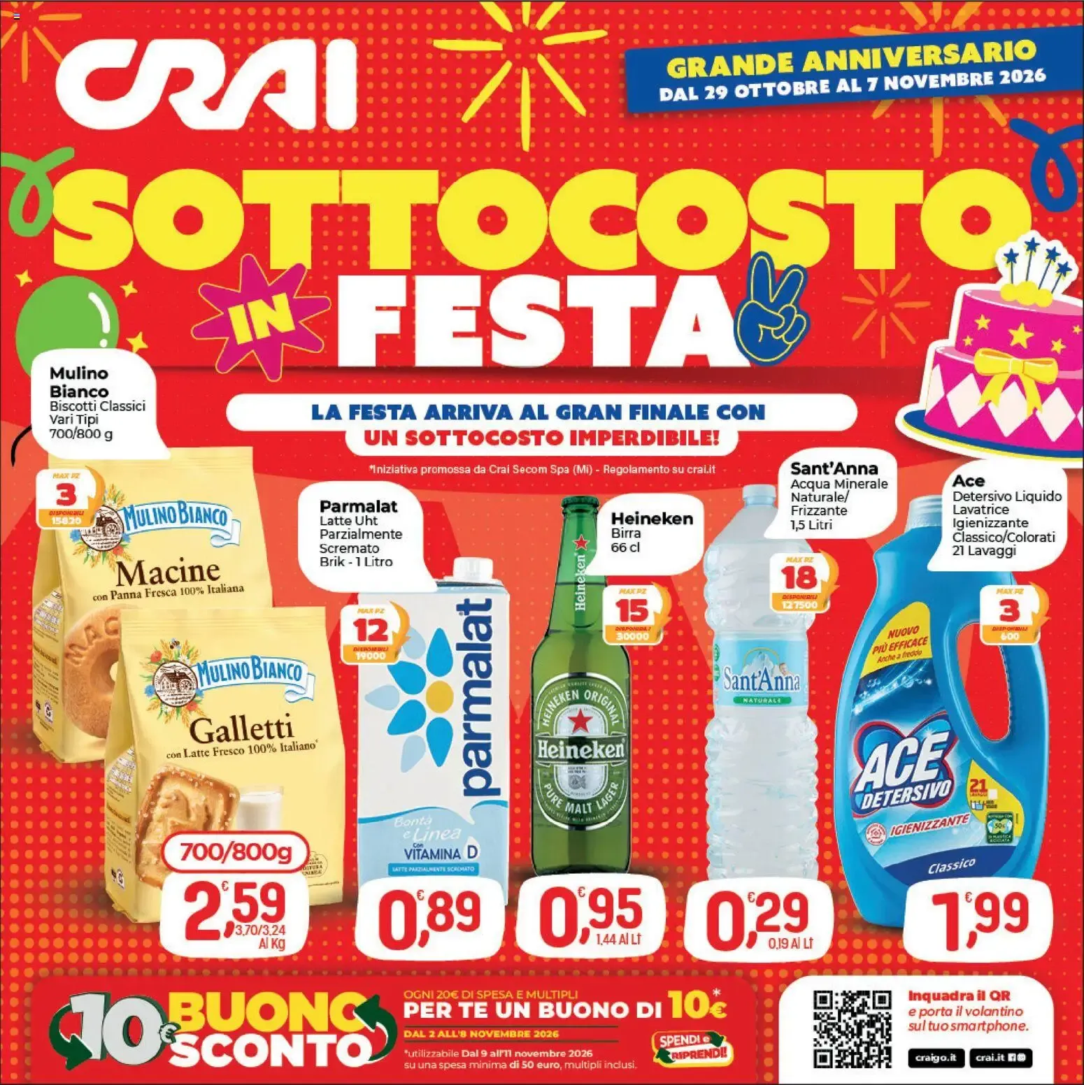 CRAI Sottocosto in Festa - Grande Anniversario da 29 ottobre a 7 novembre di 2026 - Pagina del volantino 1