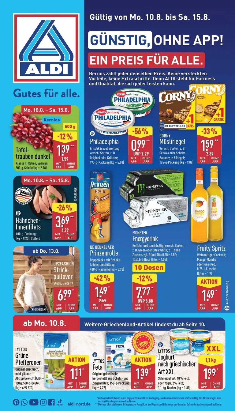 ALDI NORD Prospekt nächste Woche – von Montag 10.08.2026 bis Samstag 15.08.2026 von 10. August bis 15. August 2026 - Prospekt seite 1