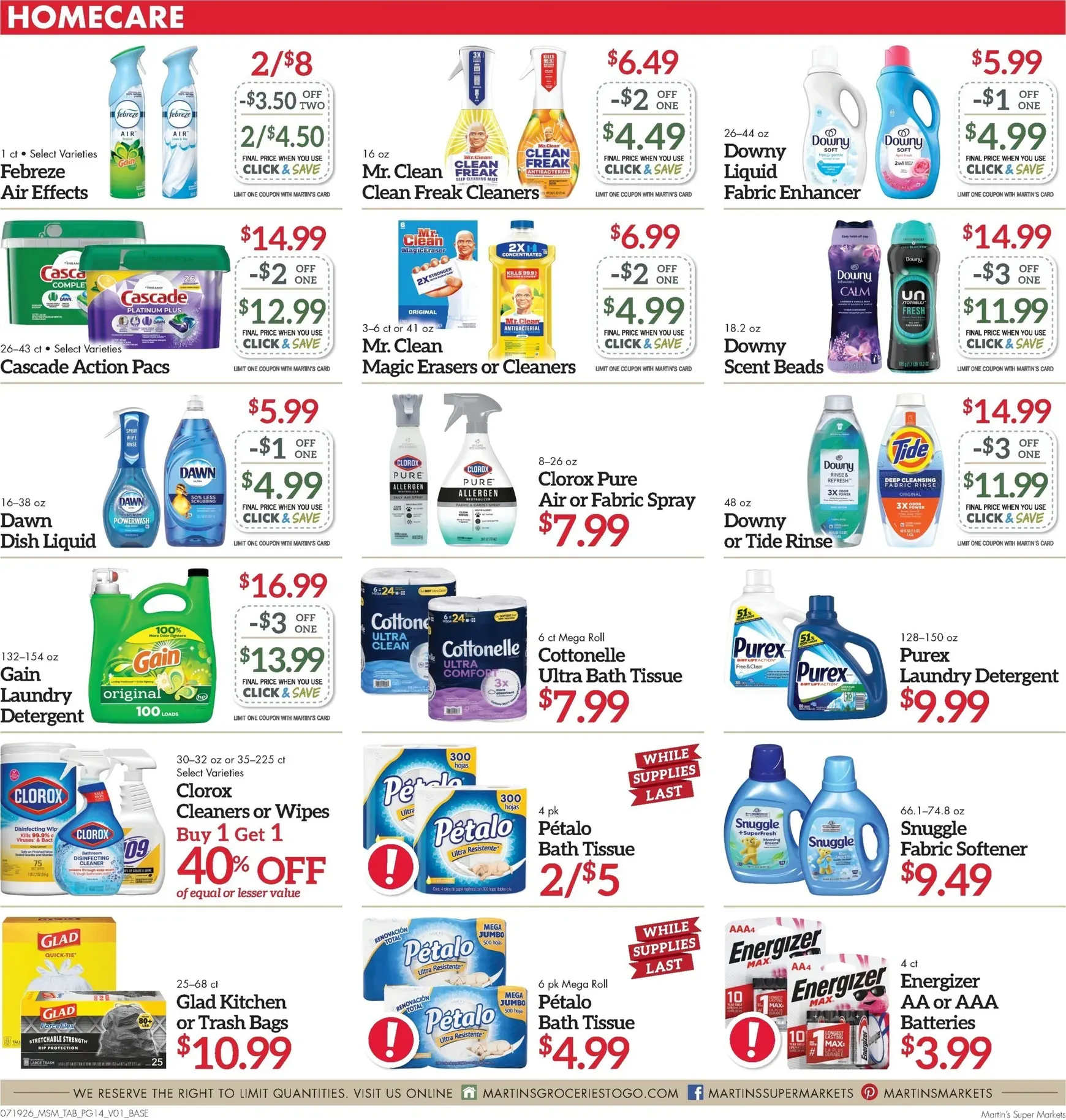 Weekly ad Current Martin's Super Markets - Next Ad leaflet valid from Sunday 07/19/2026 to Saturday 07/25/2026 from July 19 to July 25 2026 - Page 14