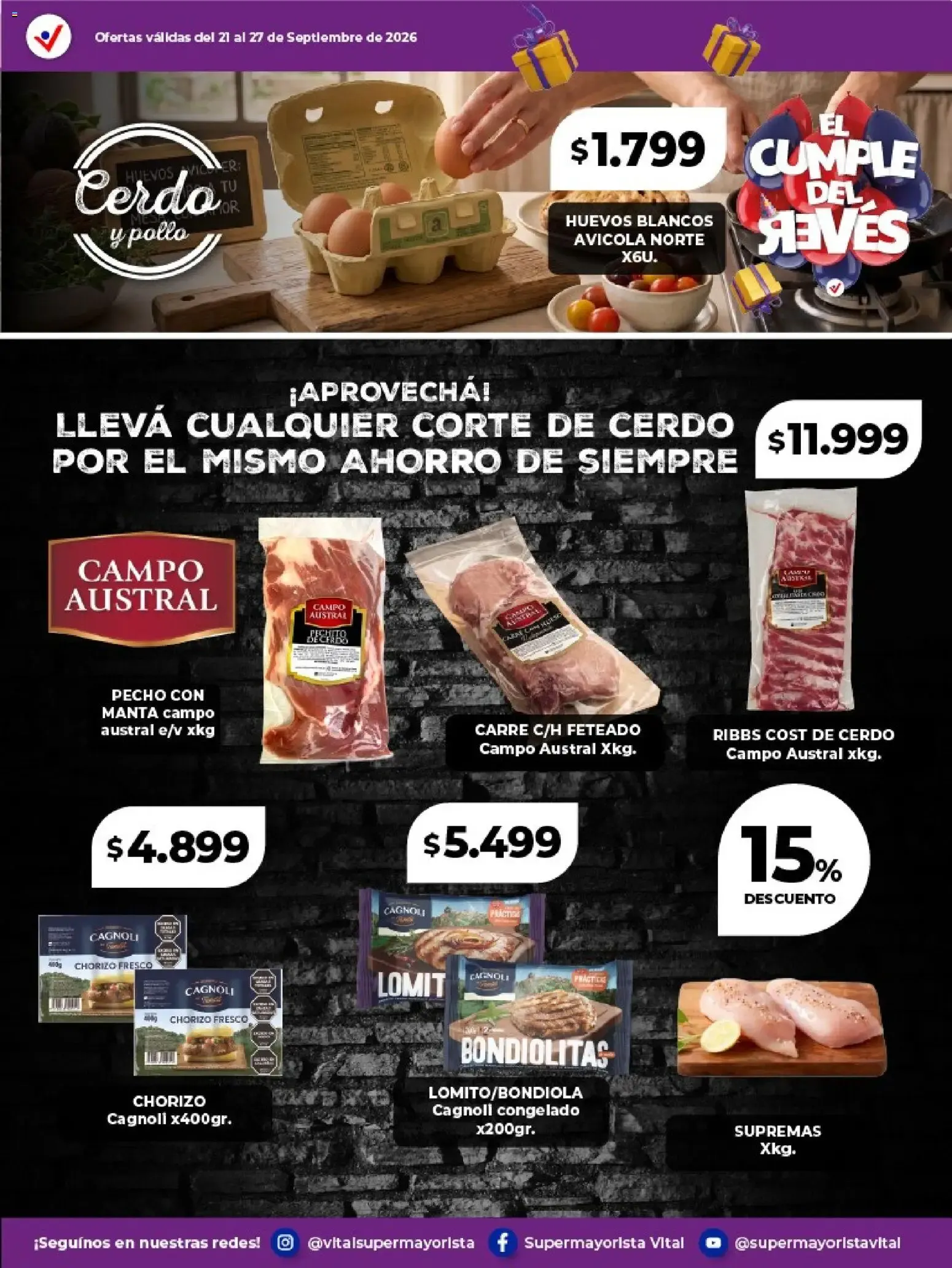 Ofertas de Vital - El Cumple del Jueves: Frescos a la Mesa 21 de septiembre al 27 de septiembre 2026 - Página 3 del catálogo