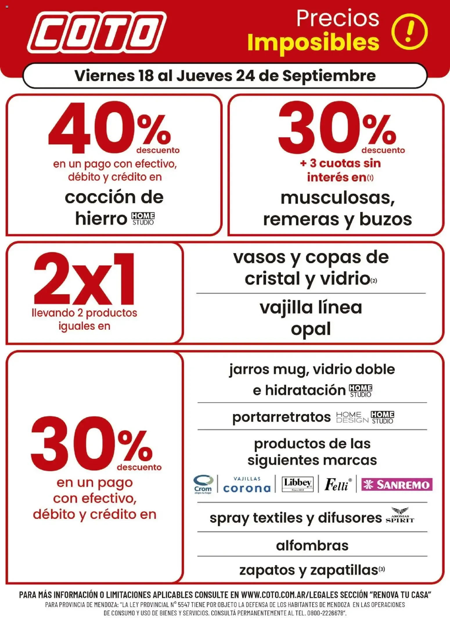 Ofertas de Coto - Precios Imposibles! 18 de septiembre al 24 de septiembre 2026 - Página 1 del catálogo