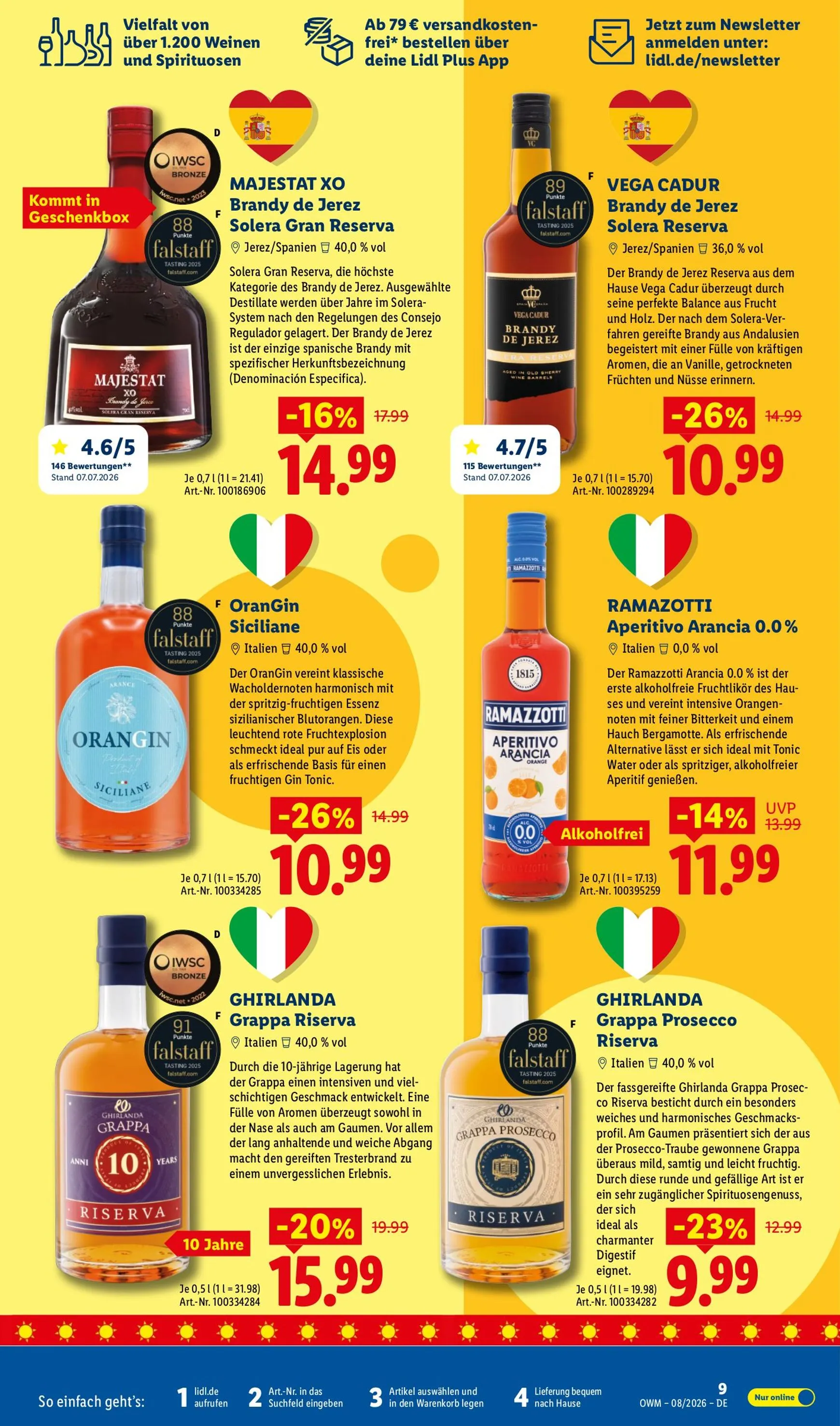 Lidl - Wein & Spirituosen Prospekt – von Samstag 01.08.2026 bis Montag 31.08.2026 von 1. August bis 31. August 2026 - Prospekt seite 9