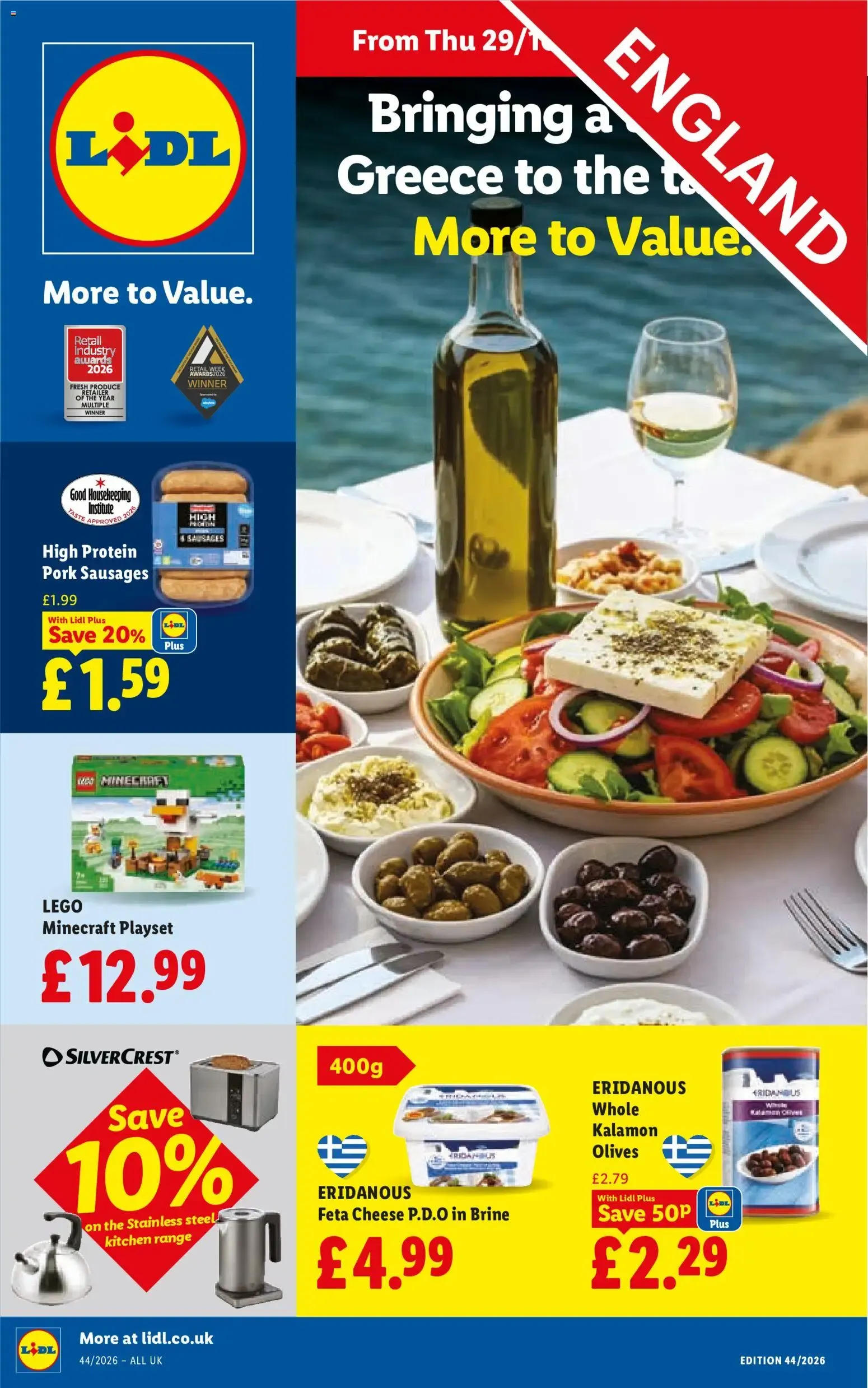 Lidl: Bringing Greece to England - Weekly Offers from 29 October to 4 November 2026 - Catalogue Page 1