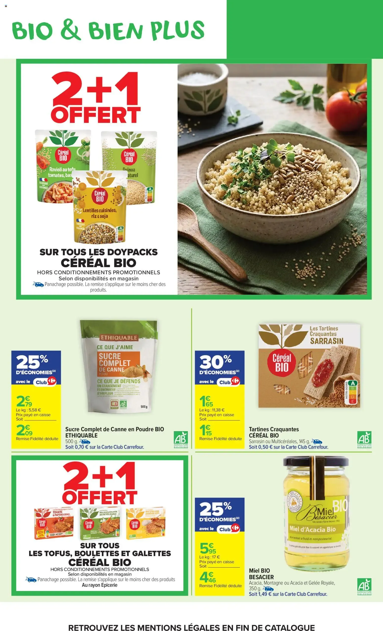 Carrefour Market Avec le club carrefour goûtez AU bio le moins cher de France à partir du 02/06/2026 - promo en ligne du 2 juin au 14 juin 2026 - Catalogue page 11