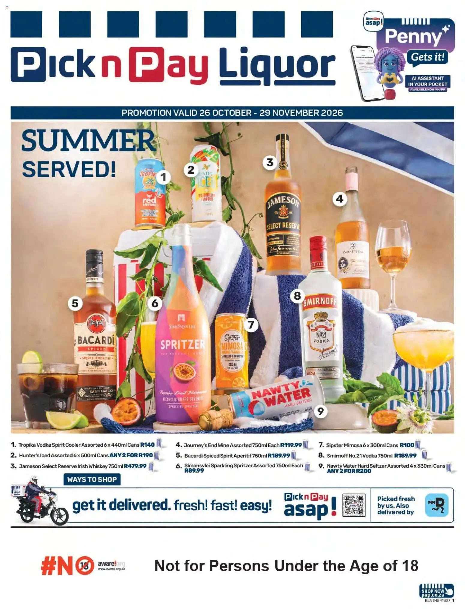 Pick n Pay Summer Drinks Specials (26/10/2026 - 29/11/2026) Online from 26 October to 29 November 2026 - Catalogue Page 1