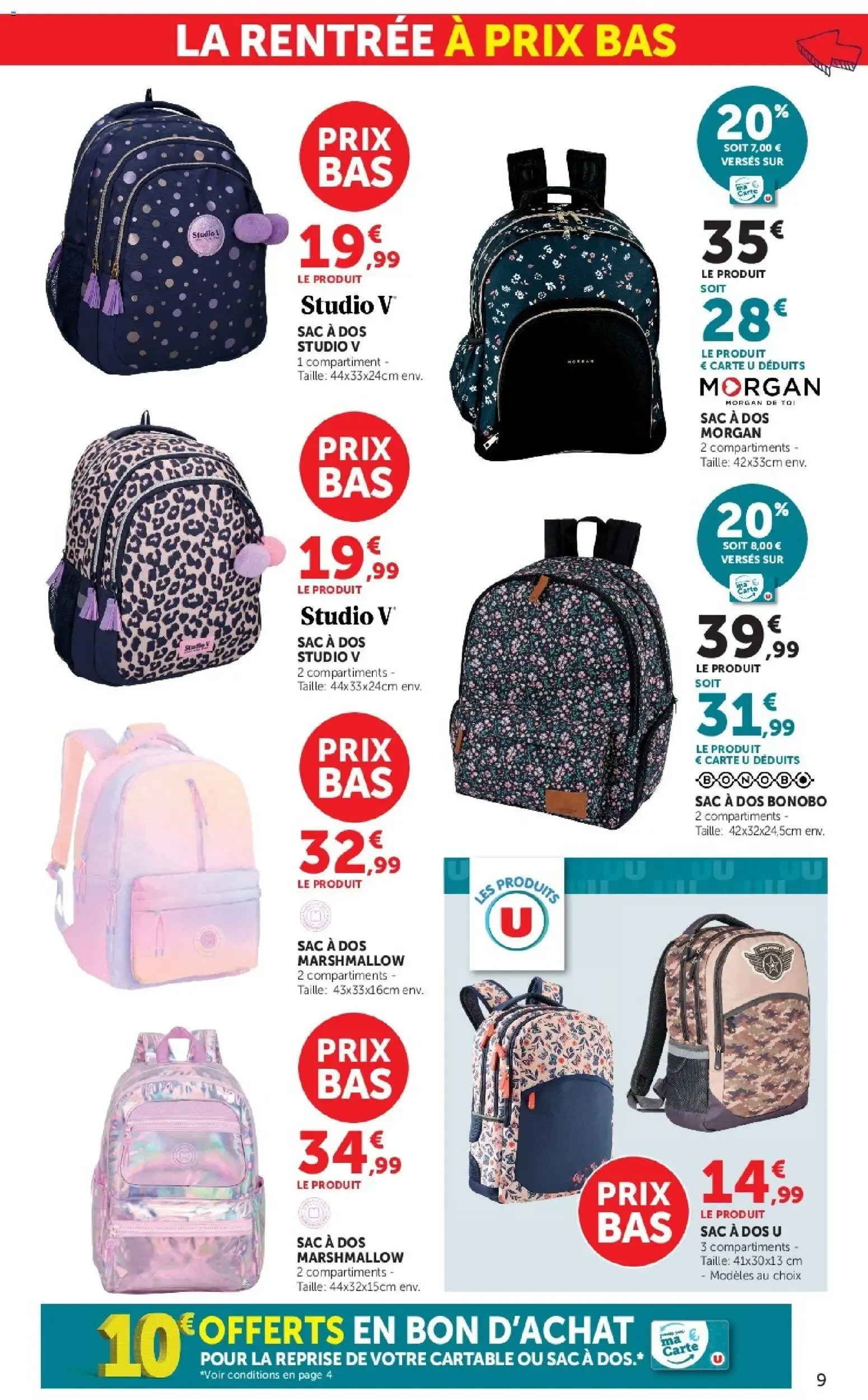 Hyper U - La rentrée à prix bas à partir du 15/07/2026 - promo en ligne du 15 juillet au 9 août 2026 - Catalogue page 9