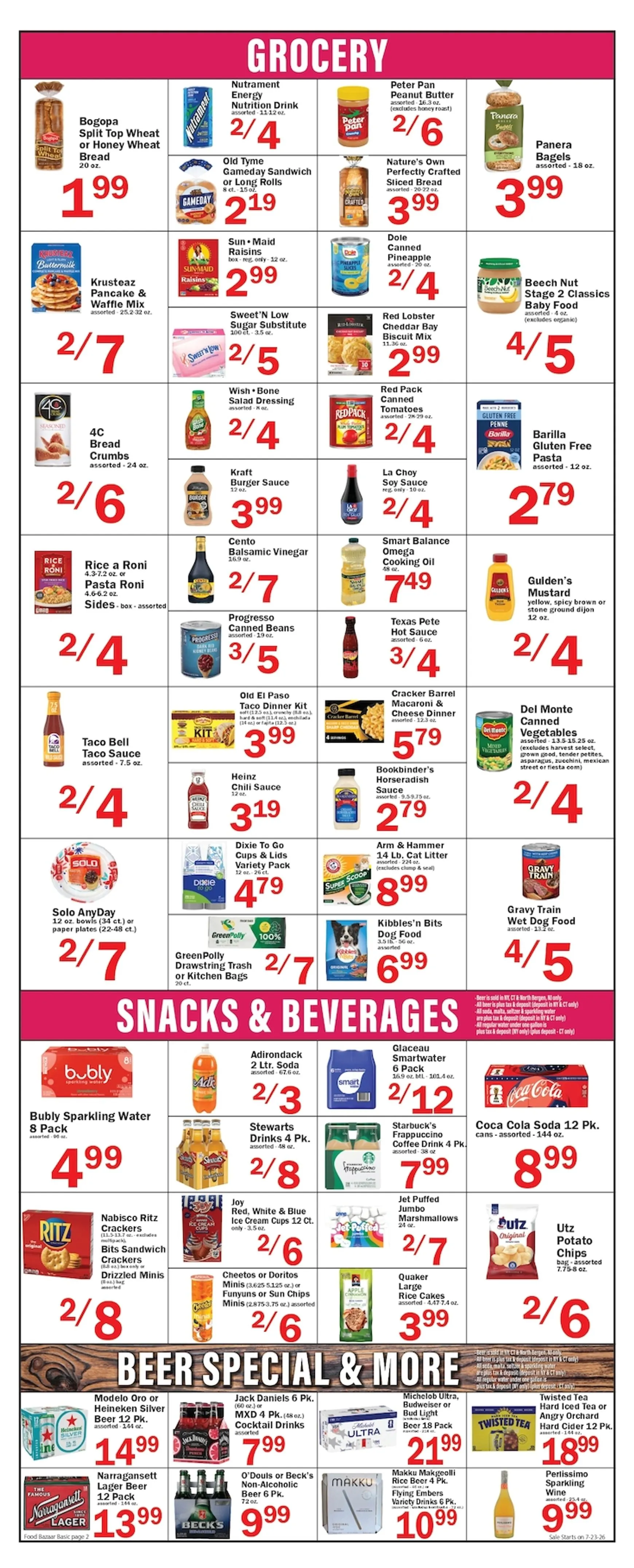 Weekly promotion Current Food Bazaar leaflet valid from Thursday 07/23/2026 to Wednesday 07/29/2026 spanning from July 23 to July 29 2026 - Page 2 for Catalogue 365