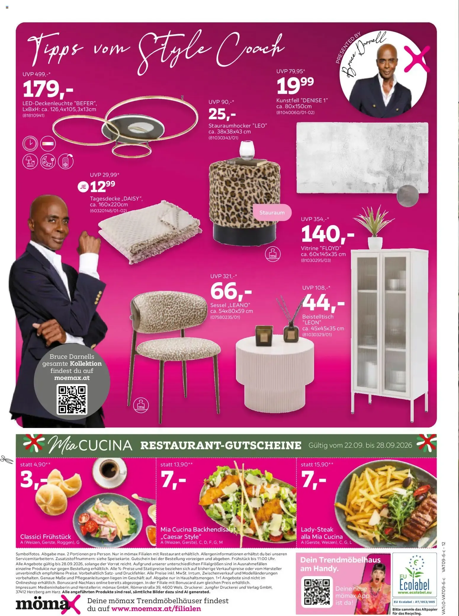 Mömax Pink Shopping Bonus sparen von 22.09.2026 - Aktuelle Angebote von 22. September bis 28. September 2026 - Flugblätt seite 12