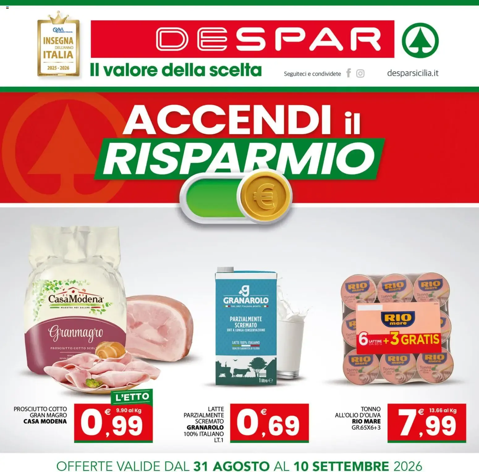 Nuovo Despar volantino Sicilia dal 31/08/2026 > offerte anteprima 🛍️ da 31 agosto a 10 settembre di 2026 - Pagina del volantino 1