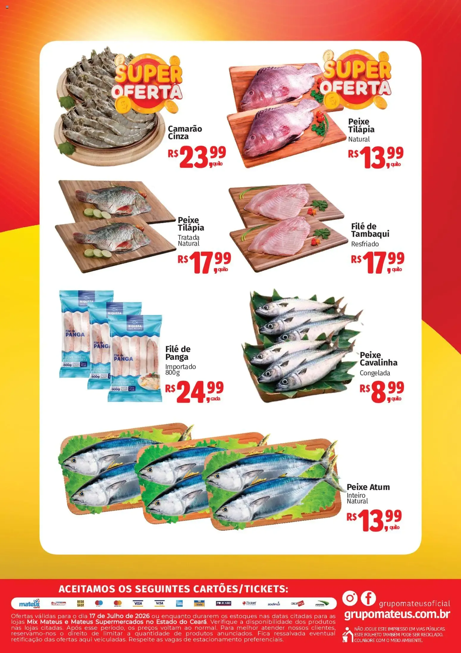 Encarte de Super Feirão de Carnes e Pescados - Mix Mateus 17 de julho até 17 de julho 2026 - Pagina 2