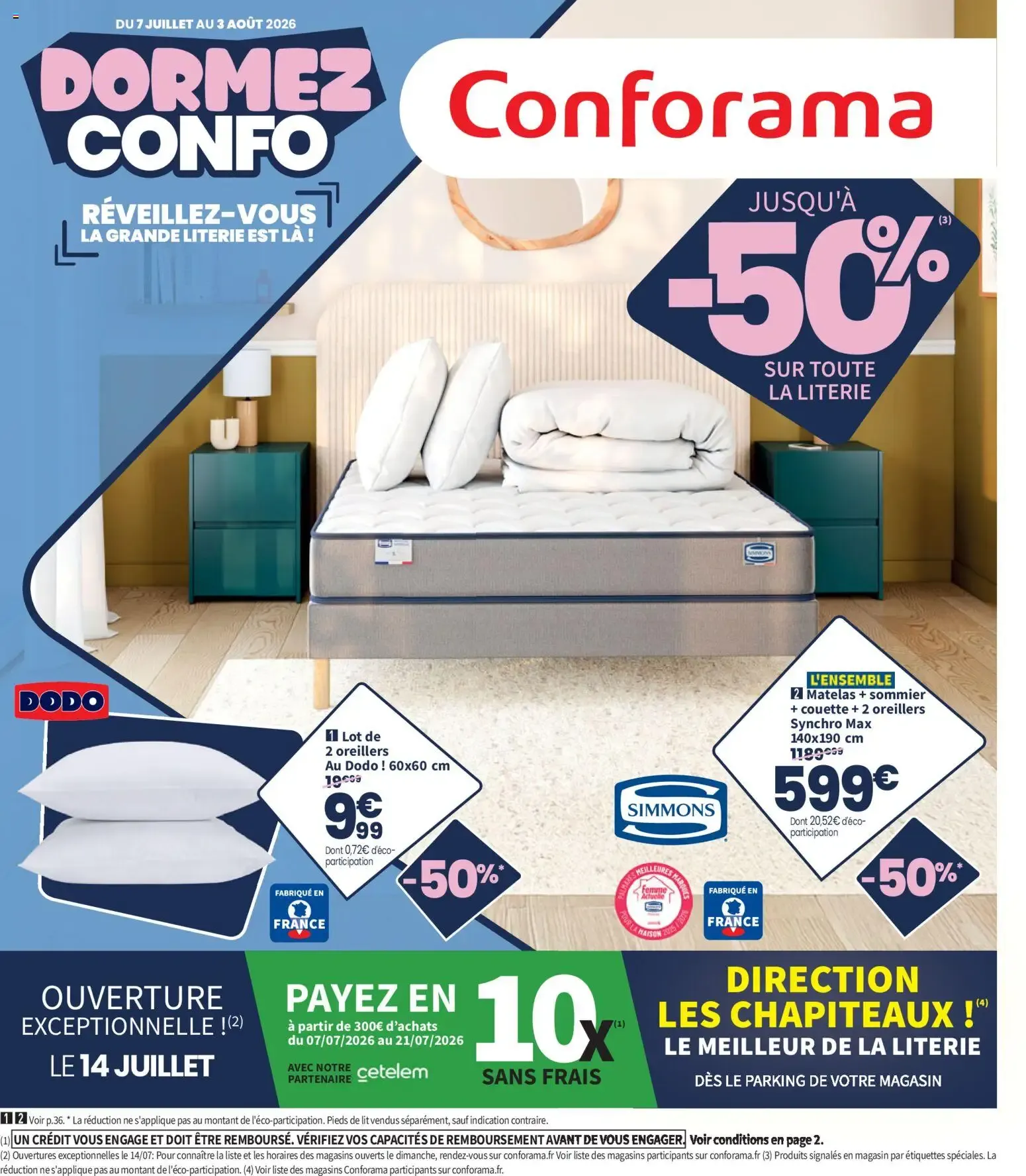 Conforama - Dormez Confo: La Grande Literie du 7 juillet au 3 août 2026 - Catalogue page 1
