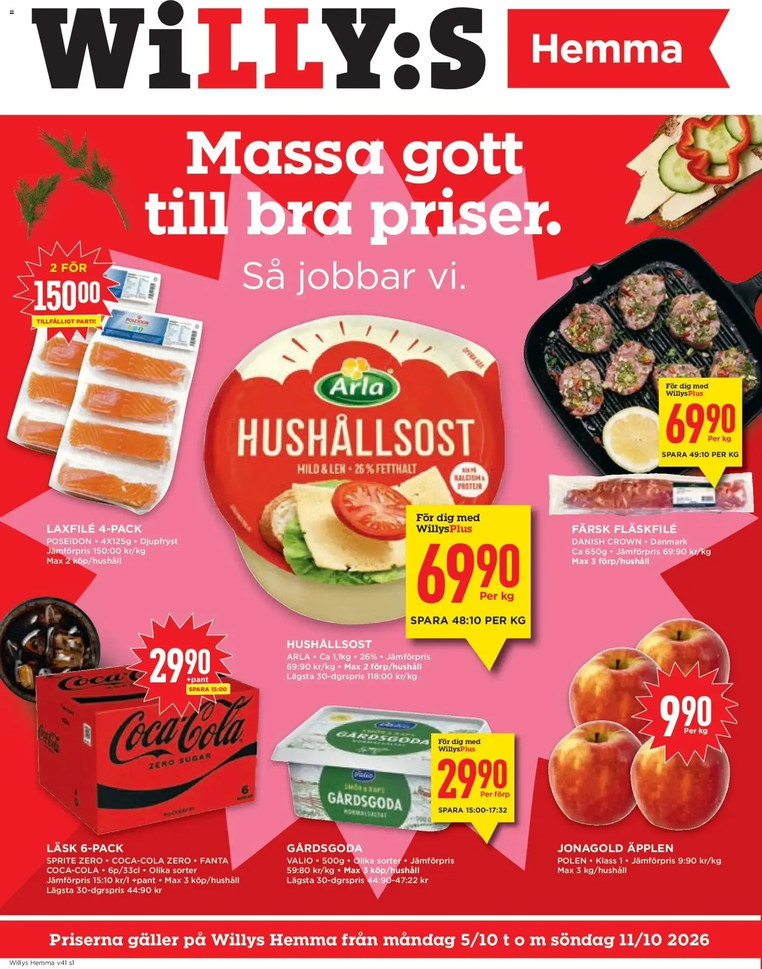 Willys erbjudanden Hemma från 05/10/2026 - 11/10/2026 > Reklamblad nuvarande rabatter från 5 oktober till 11 oktober 2026 - Reklamblad sidor 1