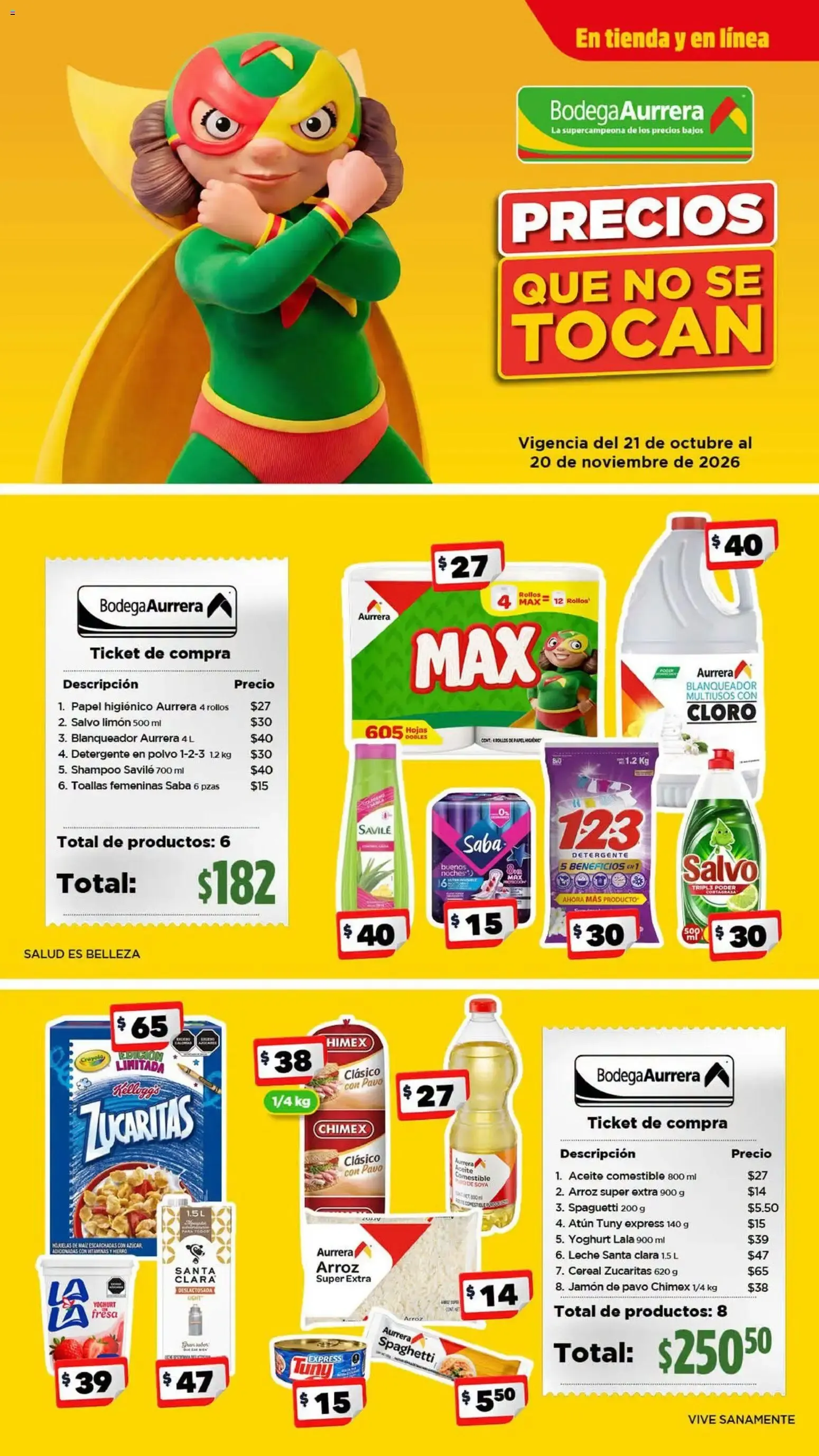 Catálogo de Bodega Aurrerá folleto Precios que no se tocan - Llena tu carrito con esenciales (21/10/2026 - 20/11/2026) - catálogo en línea 21 de octubre al 20 de noviembre 2026 - Pagina 1