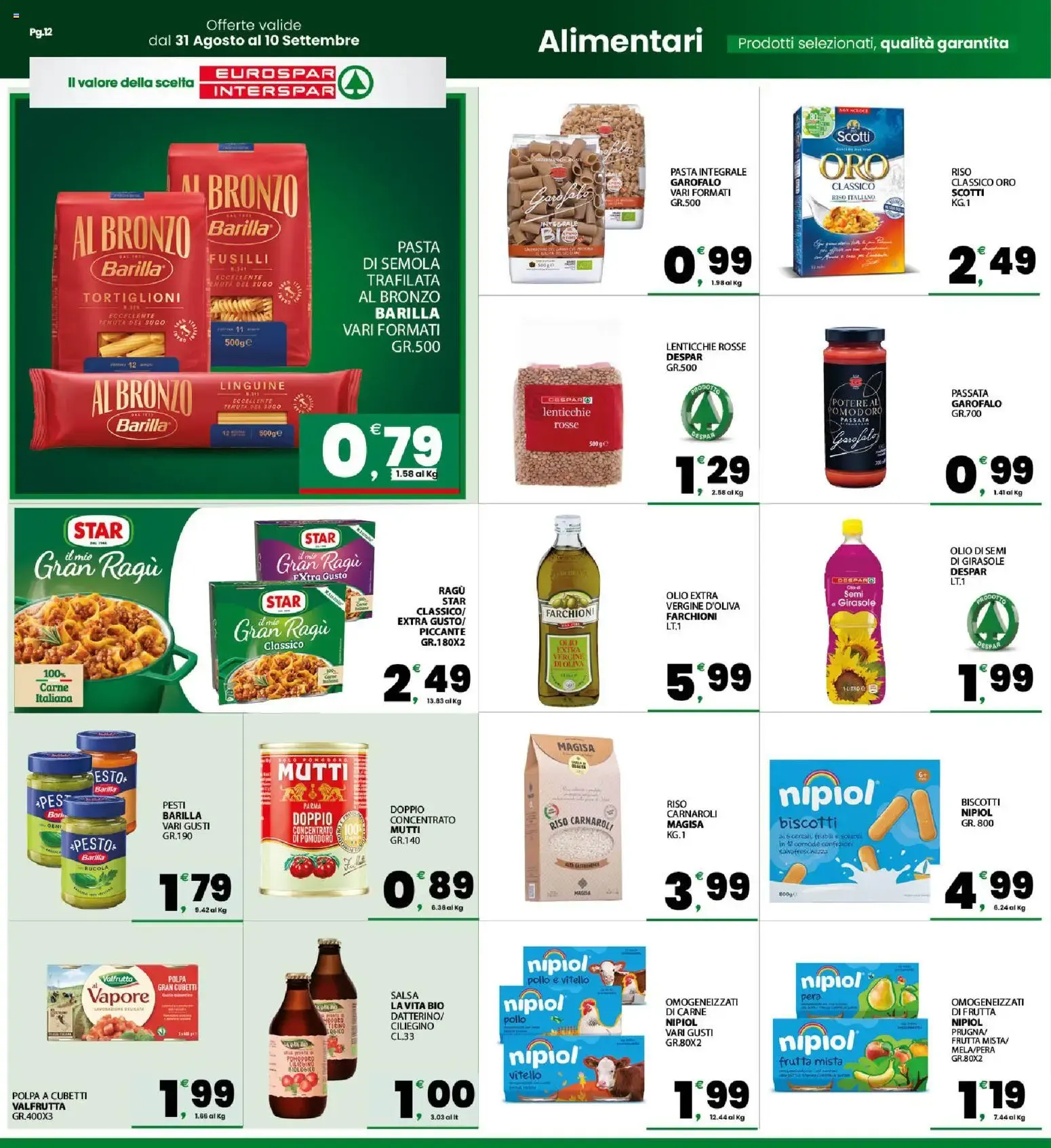 Eurospar Interspar - La Spesa Conveniente da 31 agosto a 10 settembre di 2026 - Pagina del volantino 12