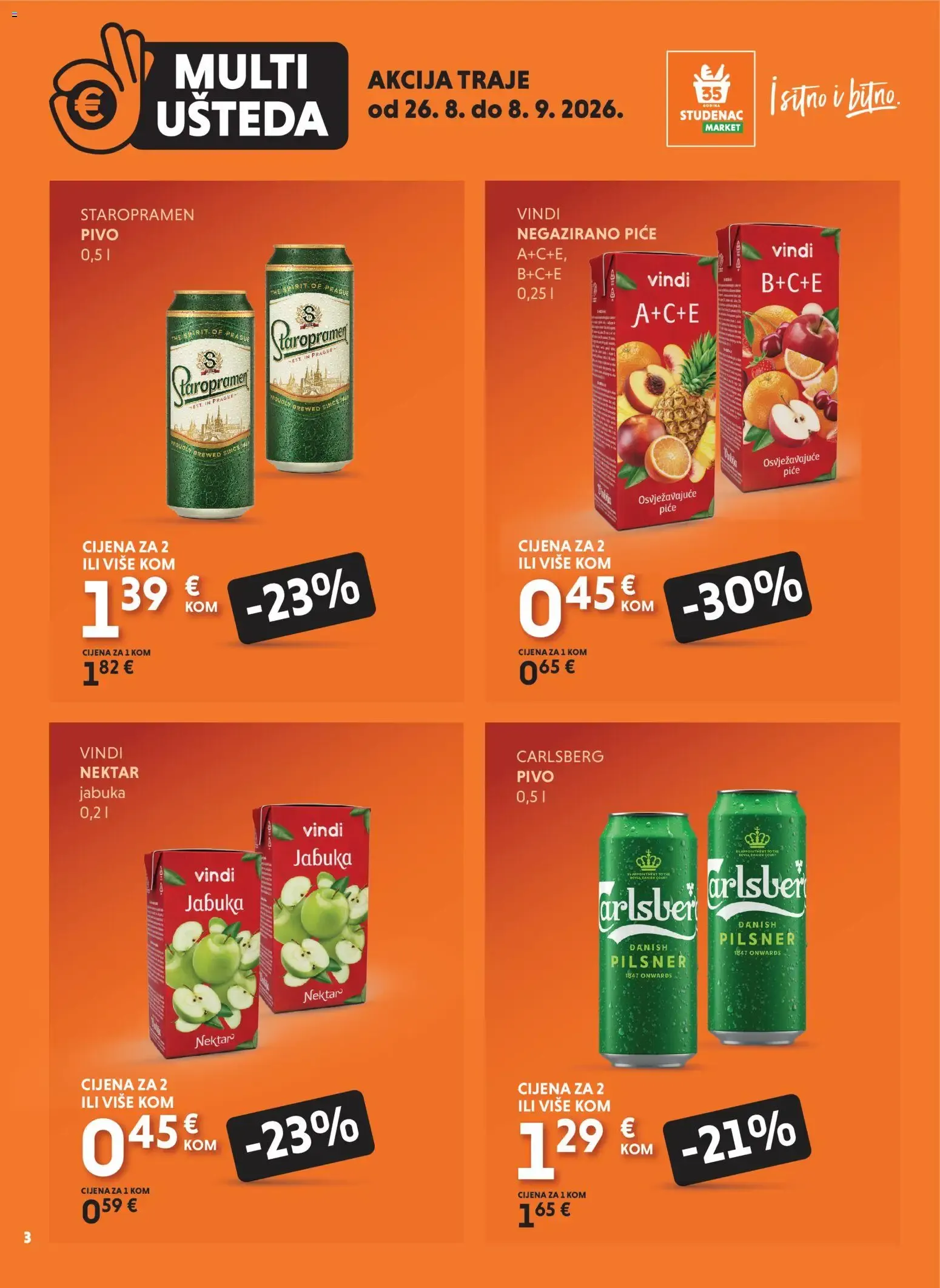 Katalog Studenac Multi Ušteda novi od 26.08.2026 na listanje > letak digitalni od 26. kolovoza do 8. rujna 2026. - Pregled Stranica 3