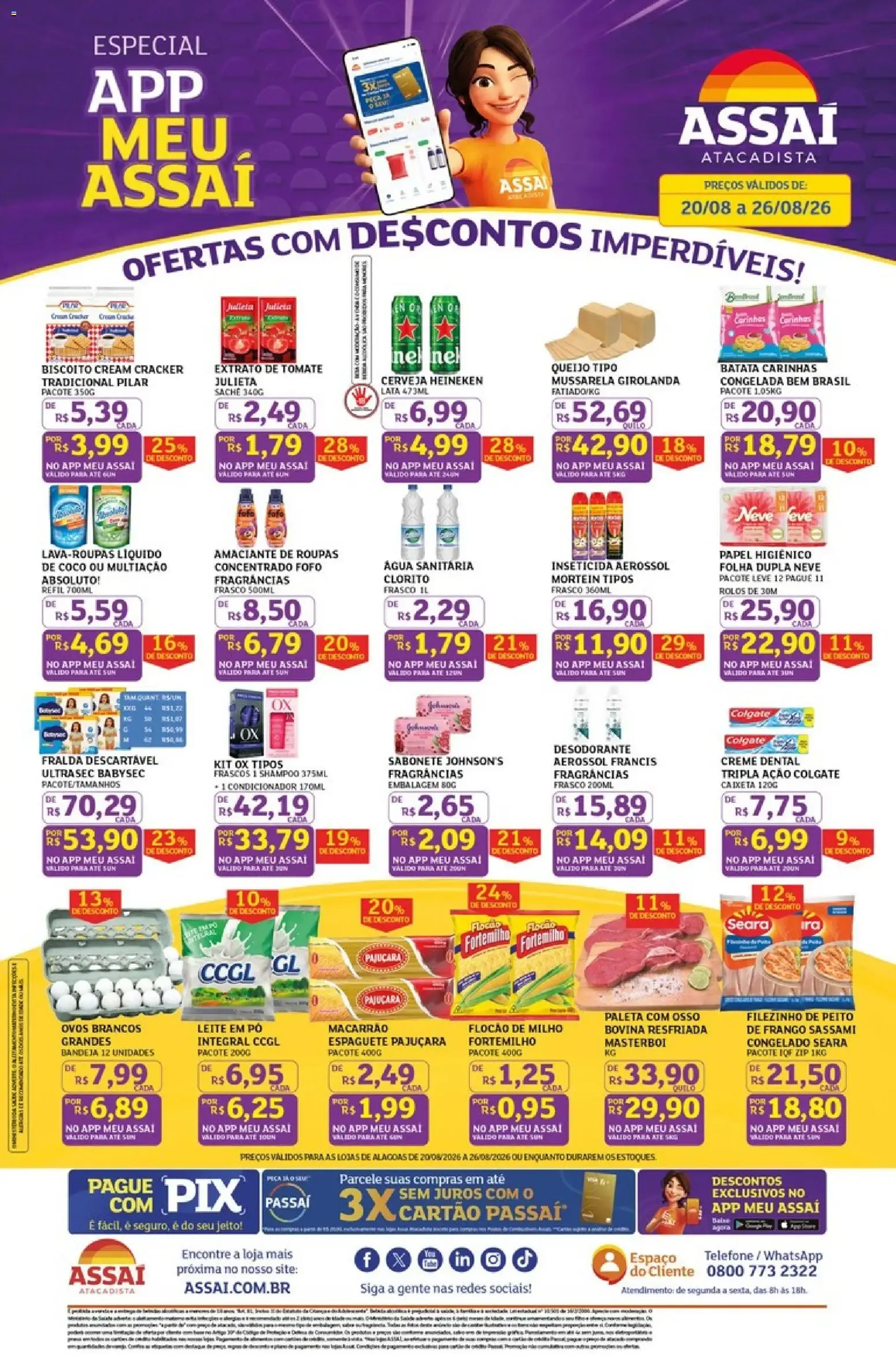 Encarte de Assaí Atacadista - Ofertas com Descontos Imperdíveis no App Meu Assaí 20 de agosto até 26 de agosto 2026 - Pagina 1