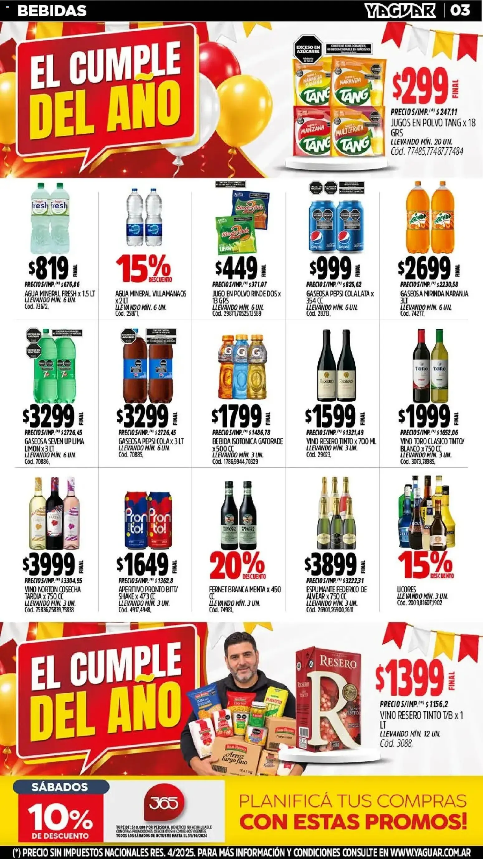 Ofertas de Mayorista Yaguar - El Cumple del Año 19 de octubre al 24 de octubre 2026 - Página 4 del catálogo