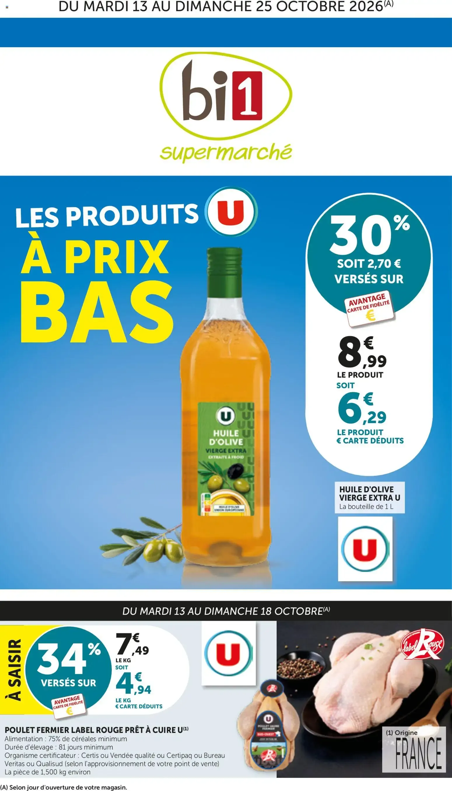 bi1 Catalogue supermarché à partir du 13/10/2026 - promo en ligne du 13 octobre au 25 octobre 2026 - Catalogue page 1