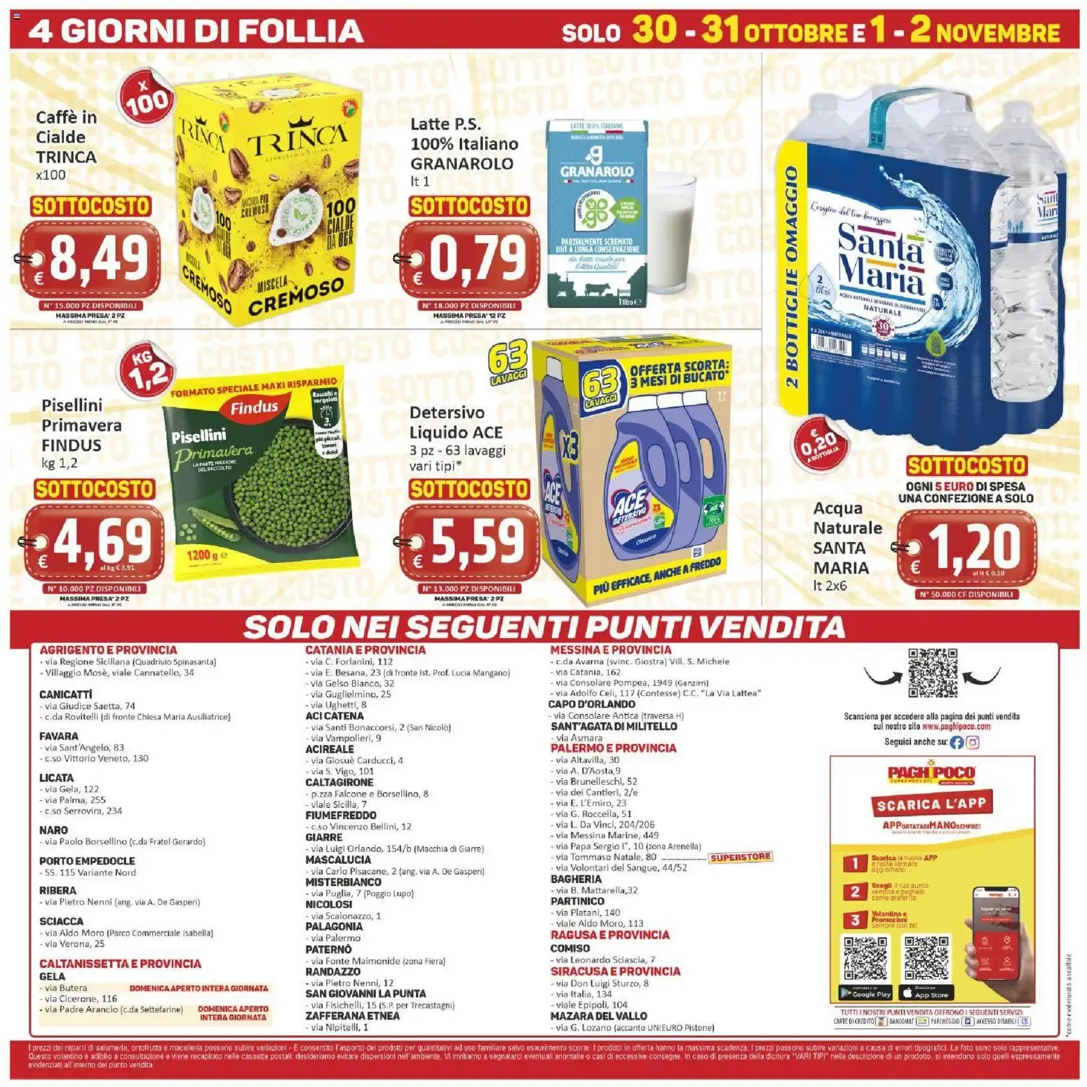 Supermercati Paghi Poco - Sottocosto da 23 ottobre a 2 novembre di 2026 - Pagina del volantino 20
