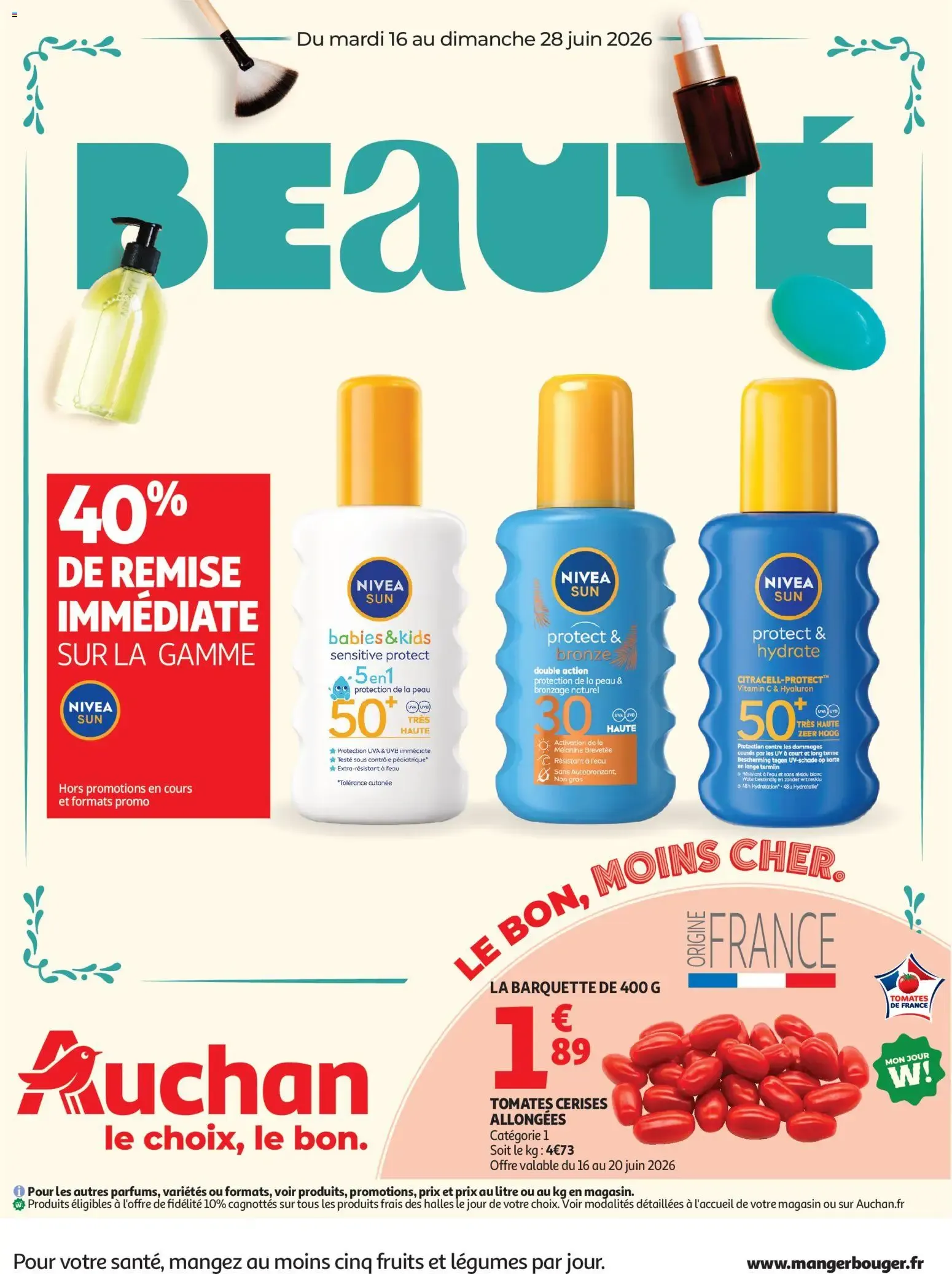 Auchan Beauté, Halles hypers à partir du 16/06/2026 - promo en ligne