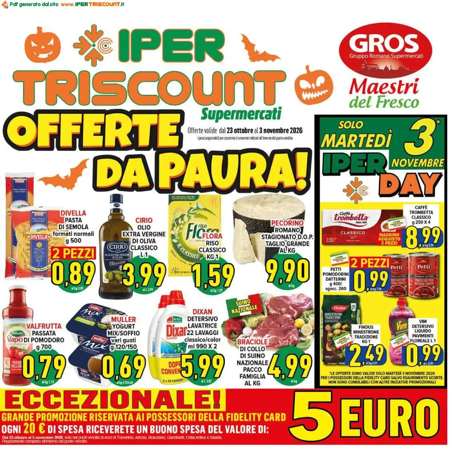 Ipertriscount volantino dal 23/10/2026 - online Offerte