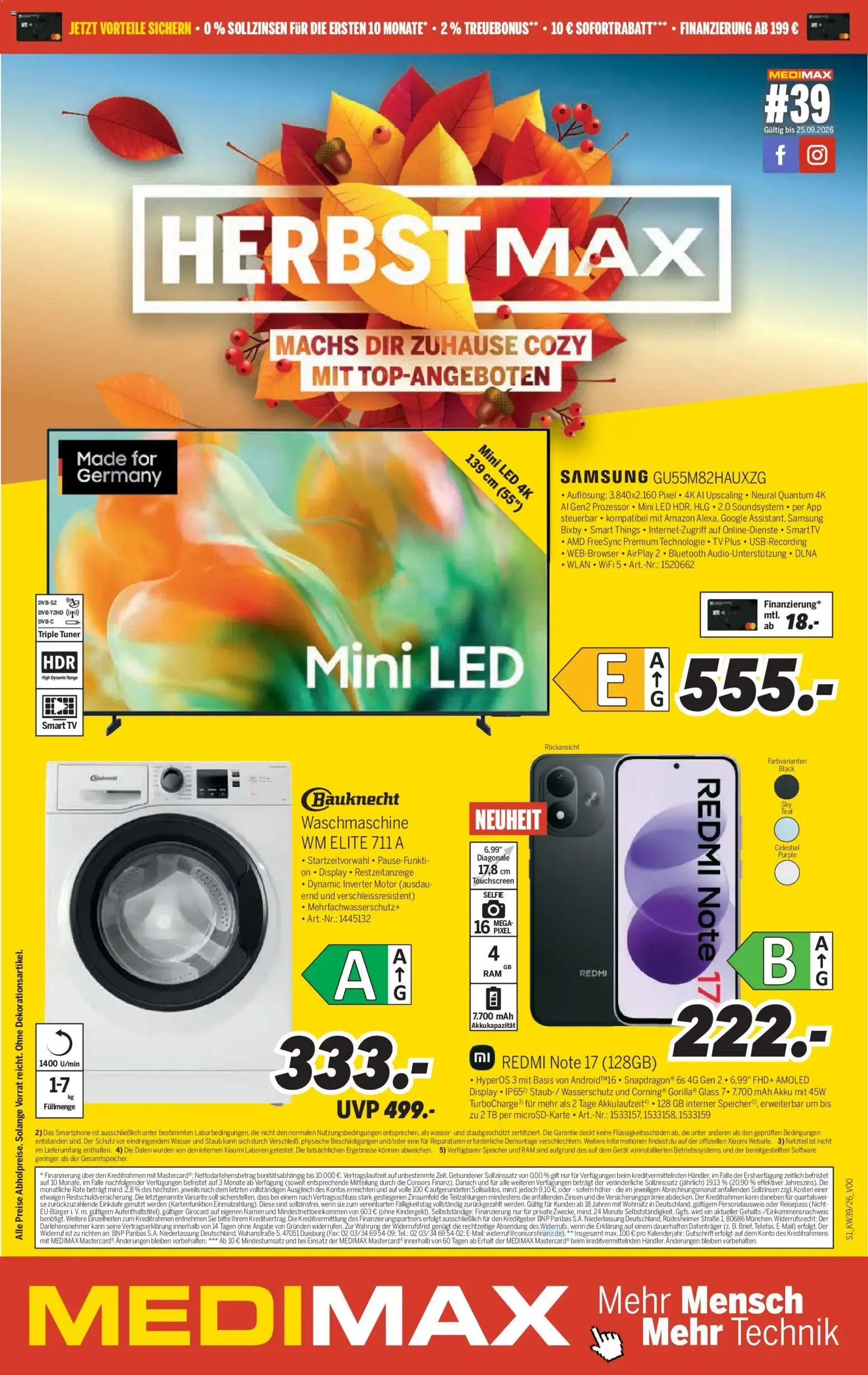 MEDIMAX HERBST MAX - Machs dir Zuhause Cozy mit Top-Angeboten von 19. September bis 25. September 2026 - Prospekt seite 1