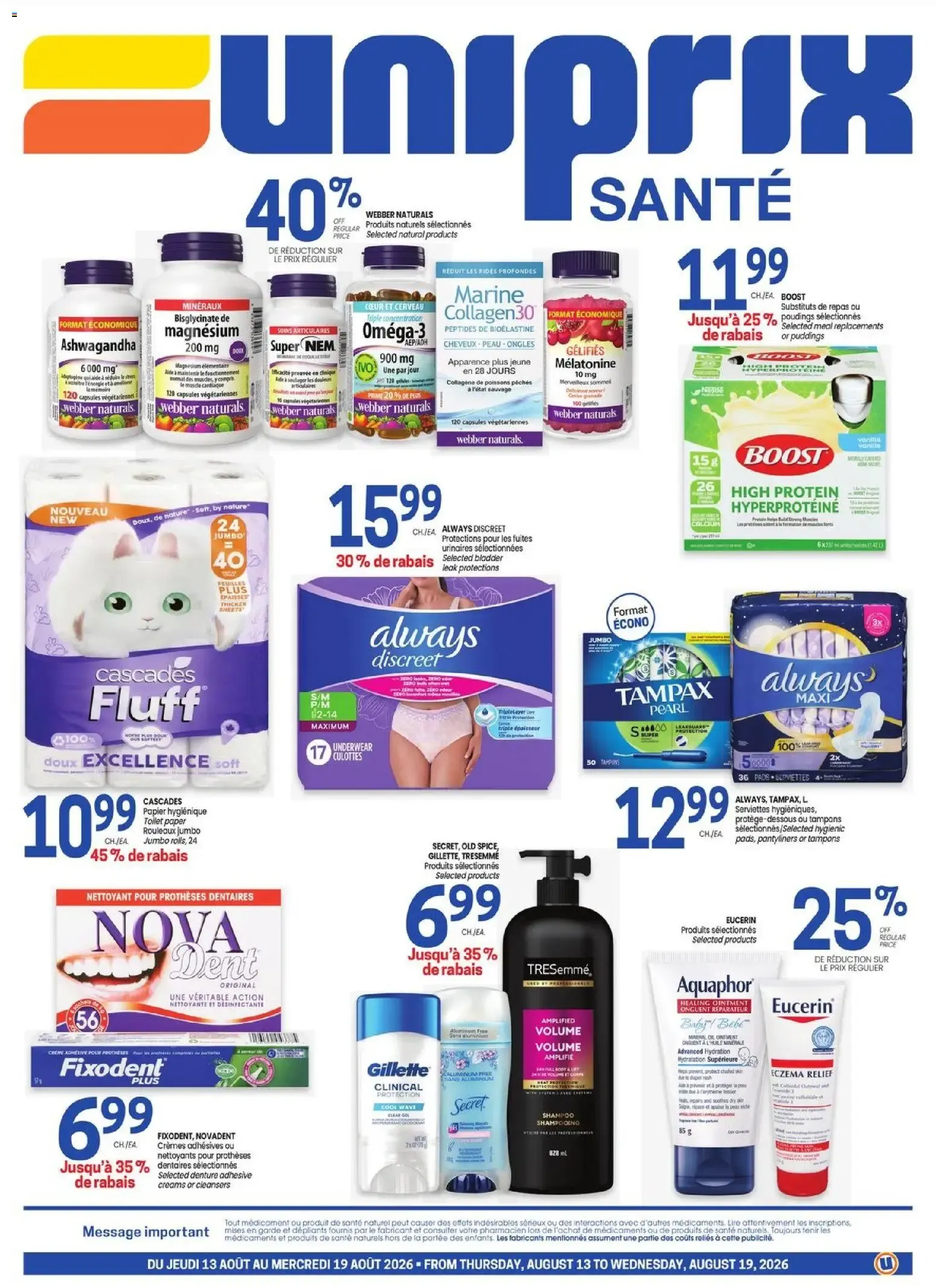 Uniprix - Uniprix Sante from Aug 13, 2026 > weekly specials & deals from August 13 to August 19 2026 - flyer page 1