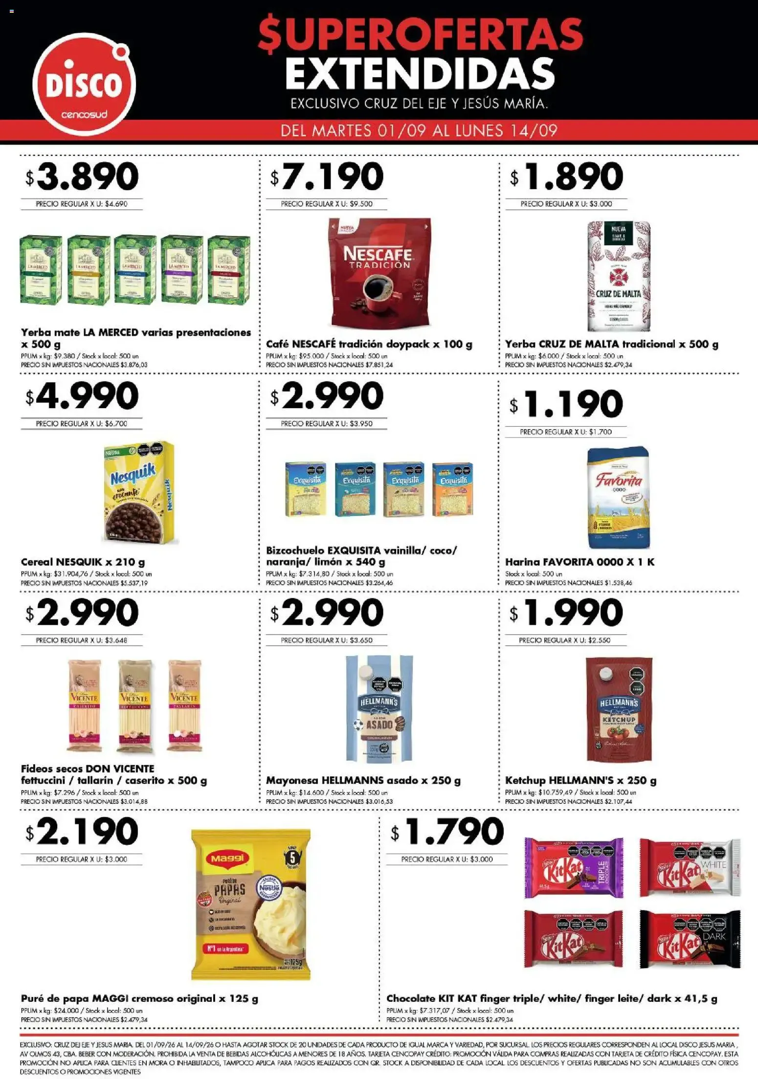Ofertas de Super Ofertas Extendidas de Disco Cencosud 1 de septiembre al 14 de septiembre 2026 - Página 2 del catálogo