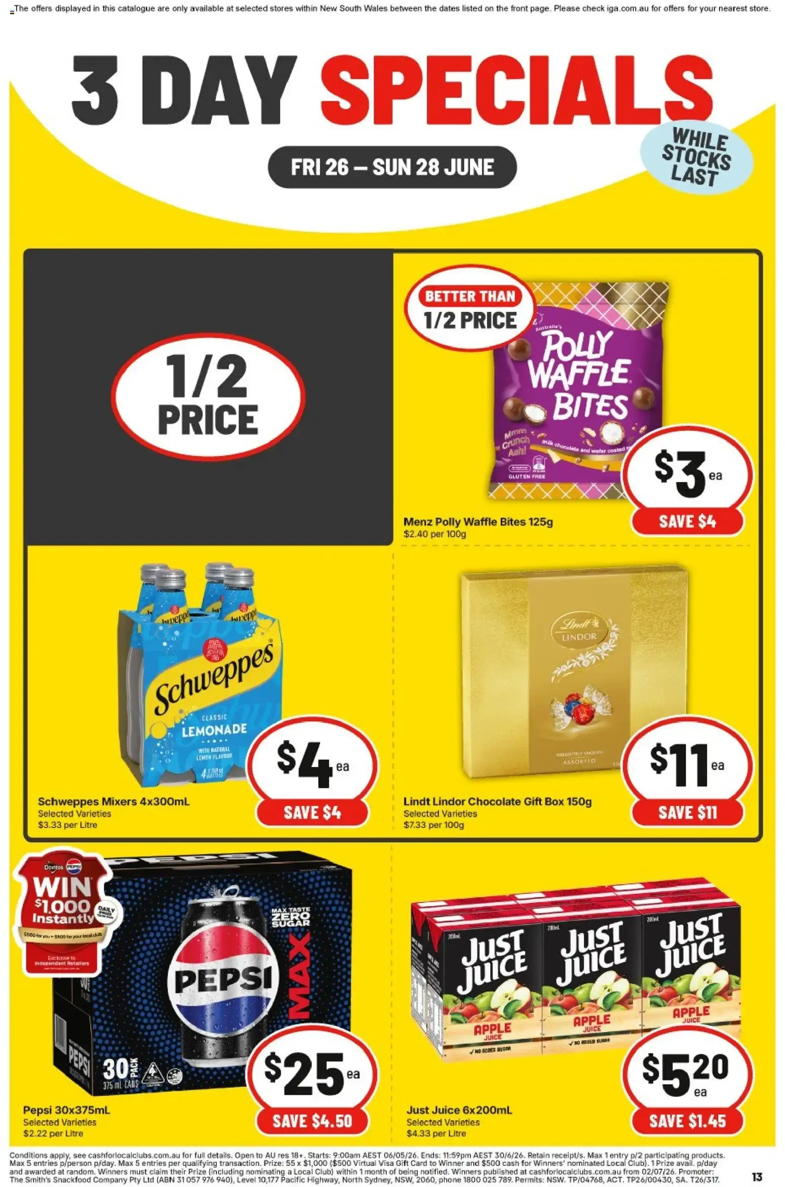 3 DAY SPECIALS - Catalogue valid from 26 June to 28 June 2026 - page 1