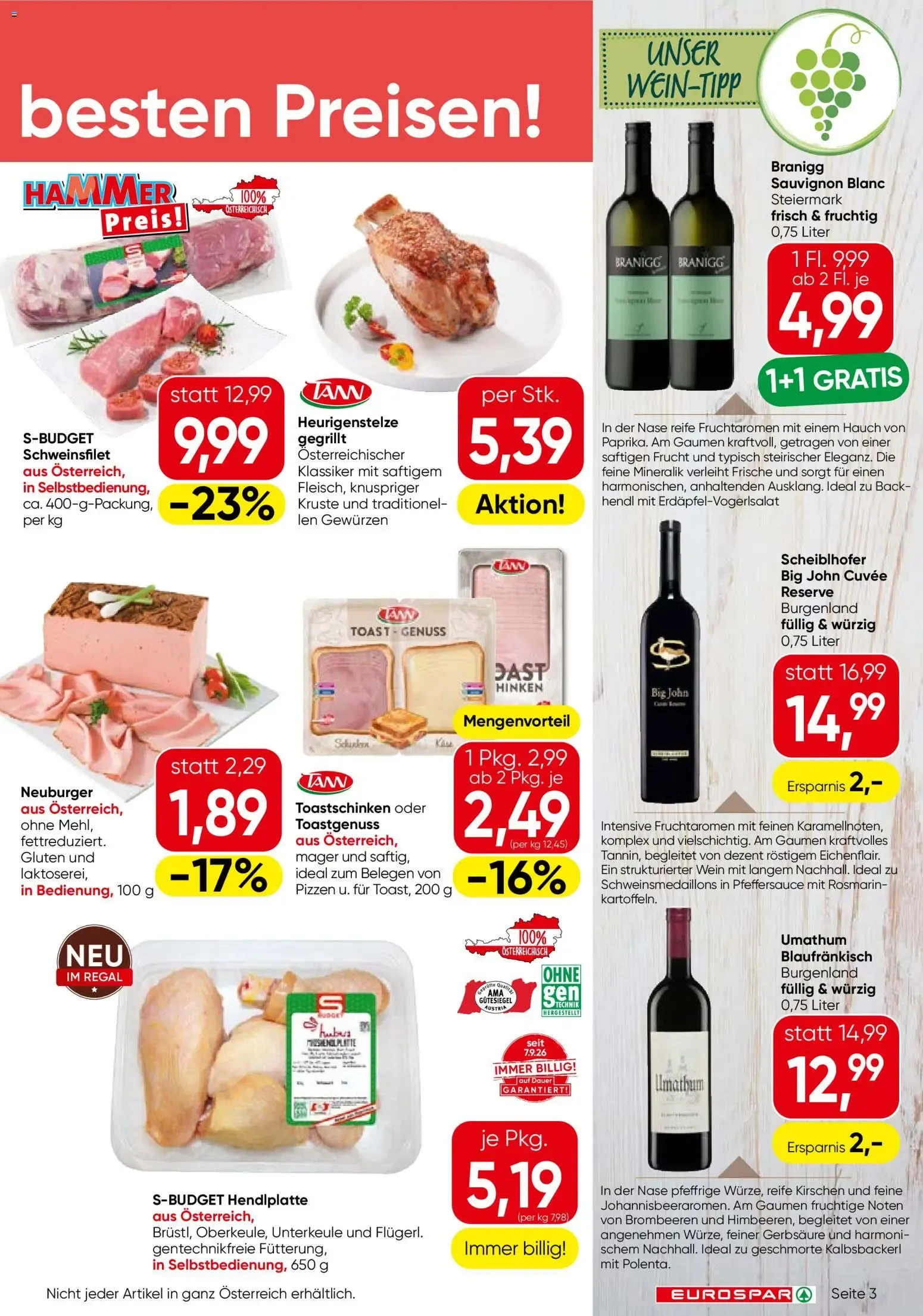 Eurospar Flugblatt von 22.10.2026 - Aktuelle Angebote von 22. Oktober bis 4. November 2026 - Flugblätt seite  3