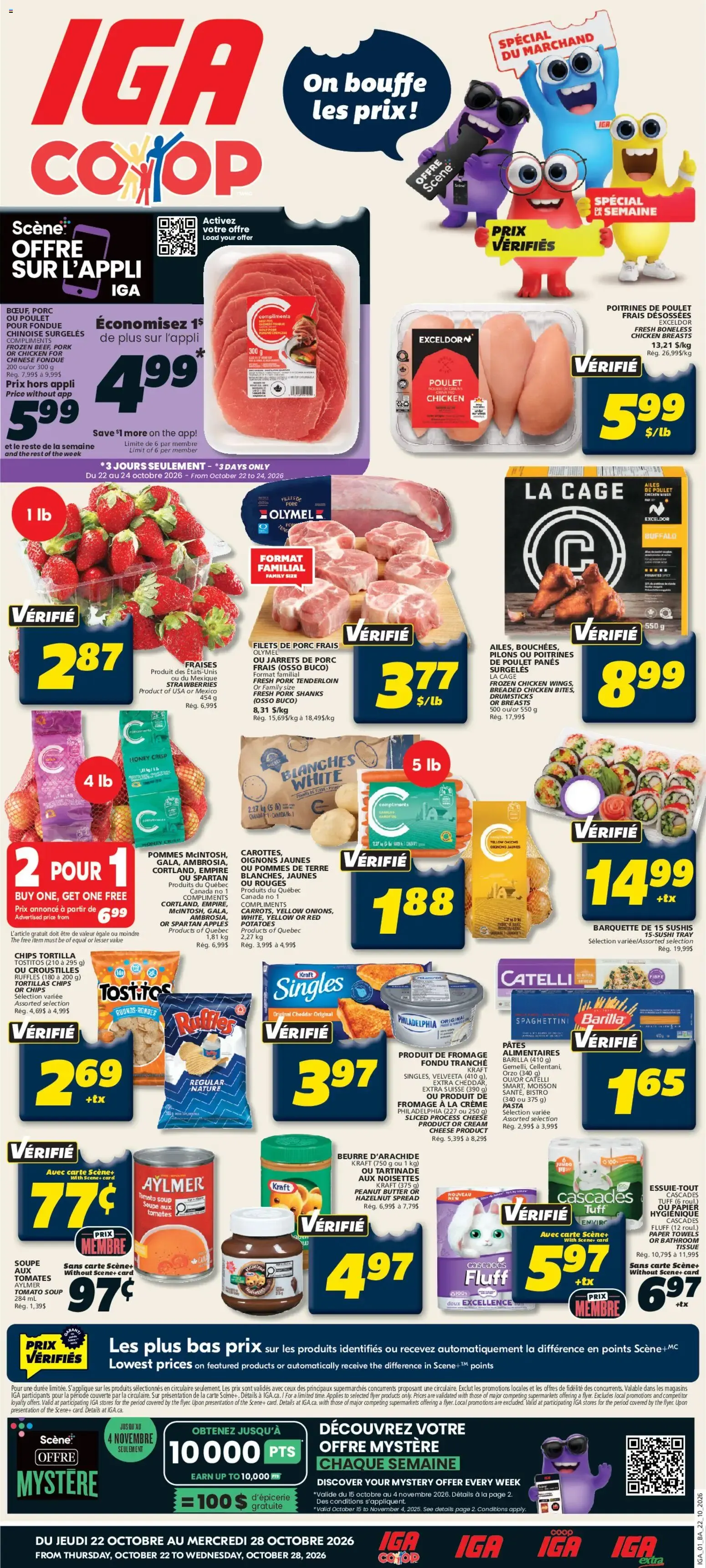 IGA weekly flyer / circulaire from Oct 22, 2026 > weekly specials & deals from October 22 to October 28 2026 - flyer page 1