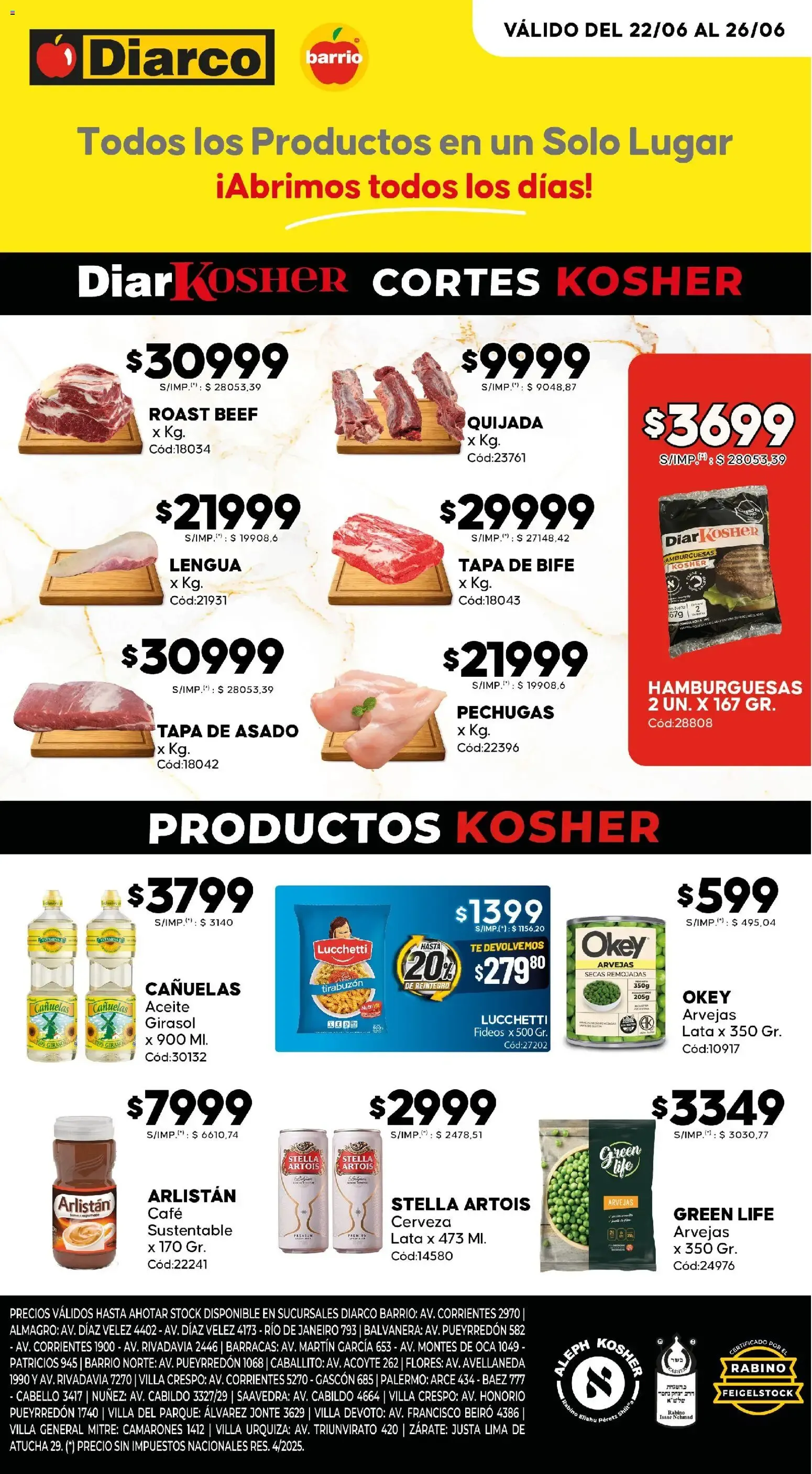 Ofertas de Diarco - Ofertas Kosher del 22/06 al 26/06 22 de junio al 26 de junio 2026 - Página 1 del catálogo