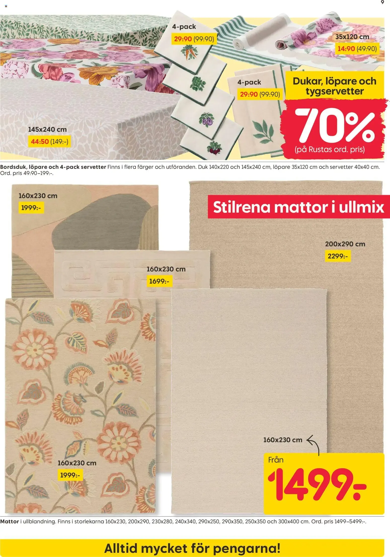 Rusta erbjudanden från 21/09/2026 - 27/09/2026 > Reklamblad nuvarande rabatter från 21 september till 27 september 2026 - Reklamblad sidor 9