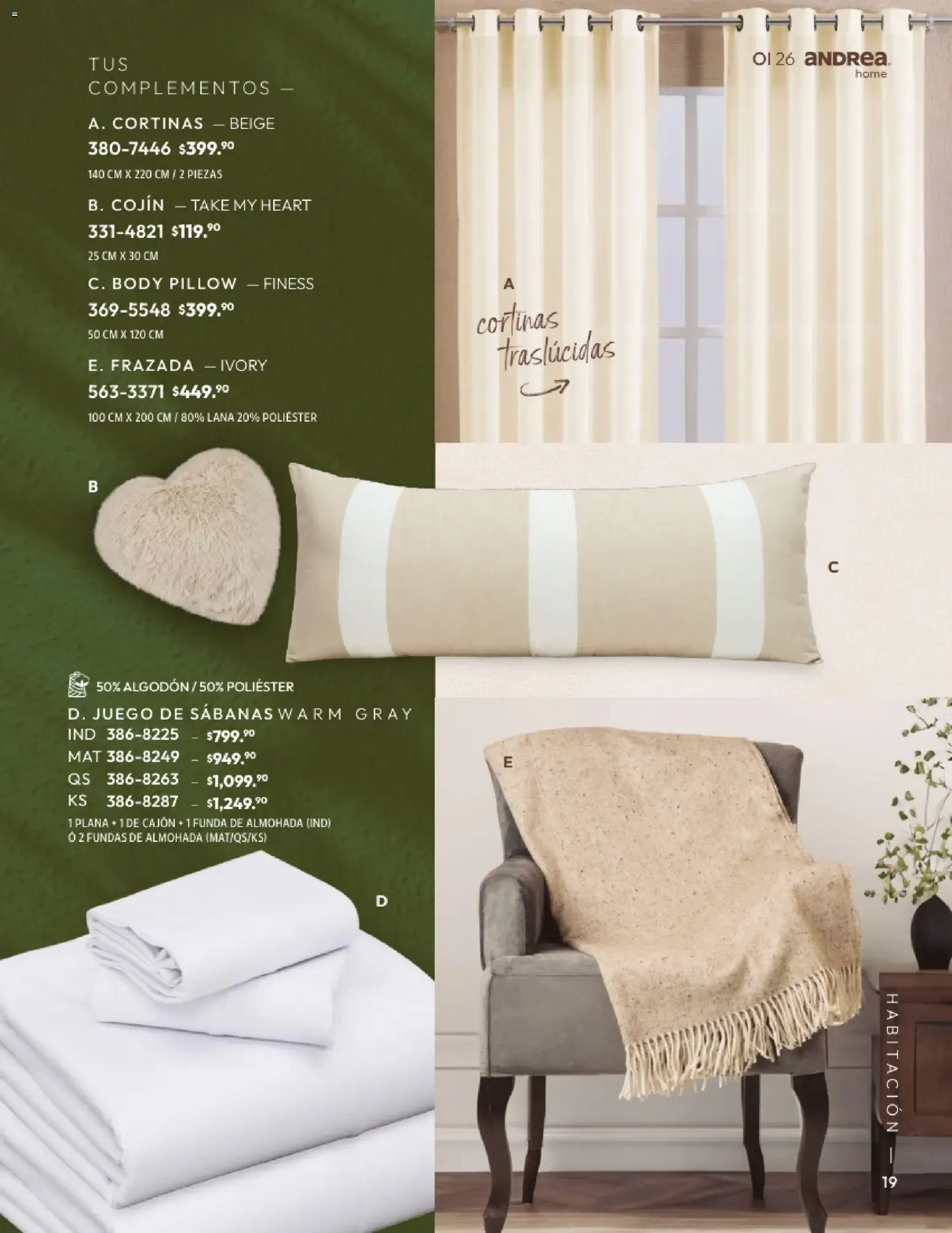 Catálogo de Andrea Home: Otoño - Invierno 2026 1 de septiembre al 31 de diciembre 2026 - Pagina 19