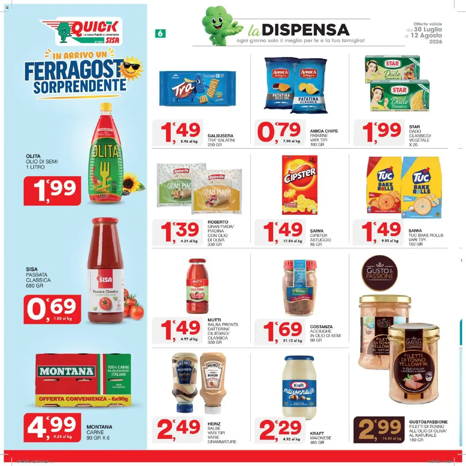 Nuovo SISA volantino Quick dal 30/07/2026 > offerte anteprima 🛍️ da 30 luglio a 12 agosto di 2026 - Pagina del volantino 6