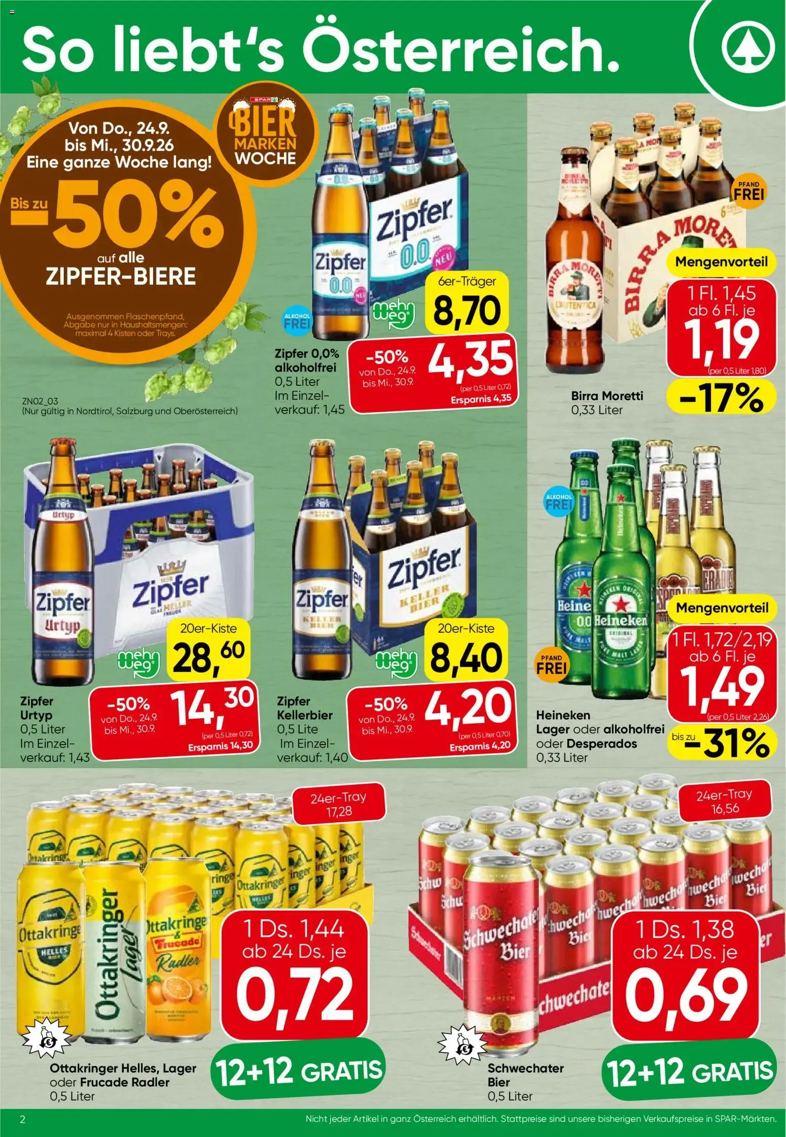 Spar Flugblatt (24.09.2026) - Angebote und Prospekt von 24. September bis 7. Oktober 2026 - Flugblätt seite 2