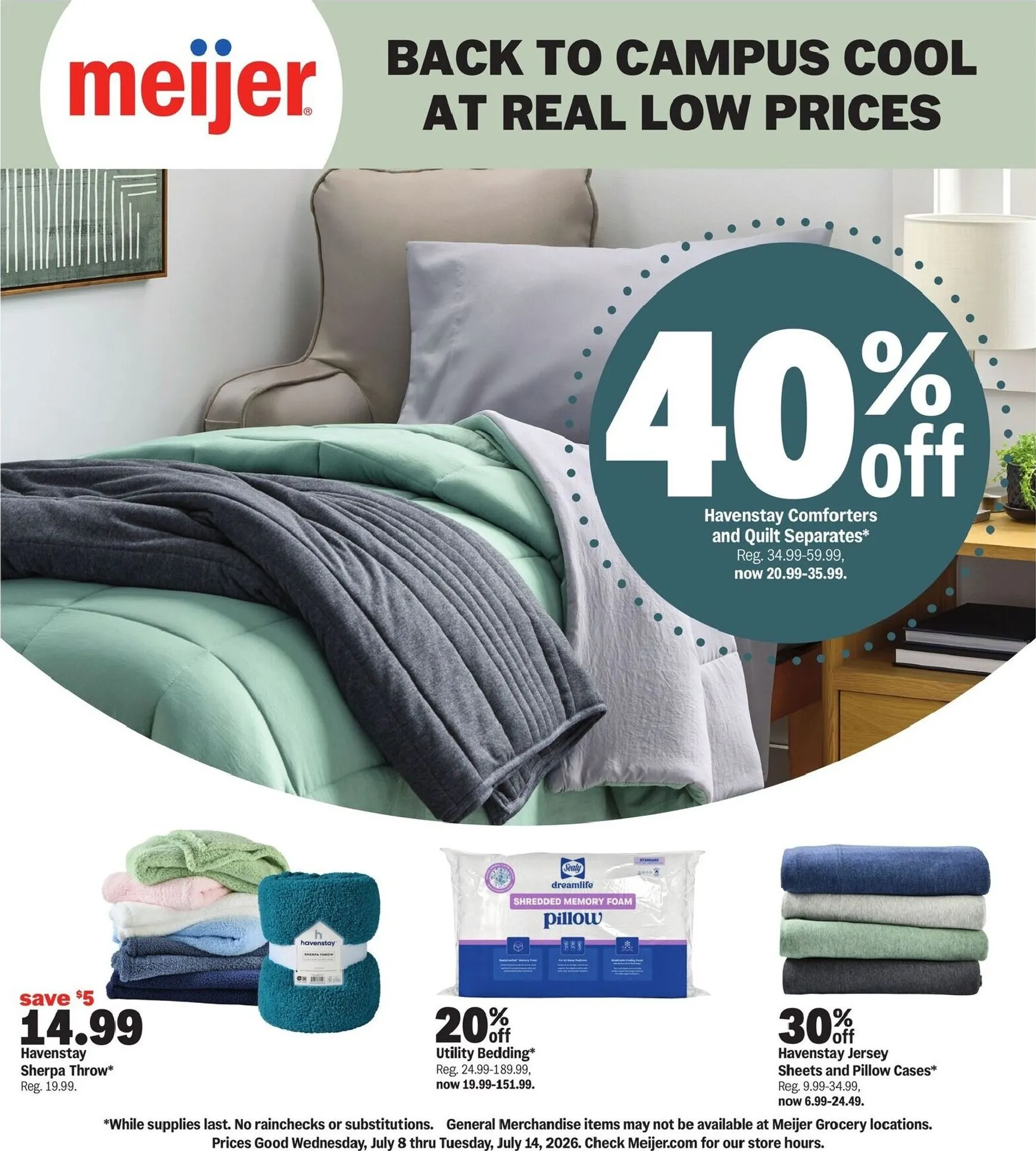 Weekly ad Meijer: Back to Campus Cool at Real Low Prices from July 8 to July 14 2026 - Page 1