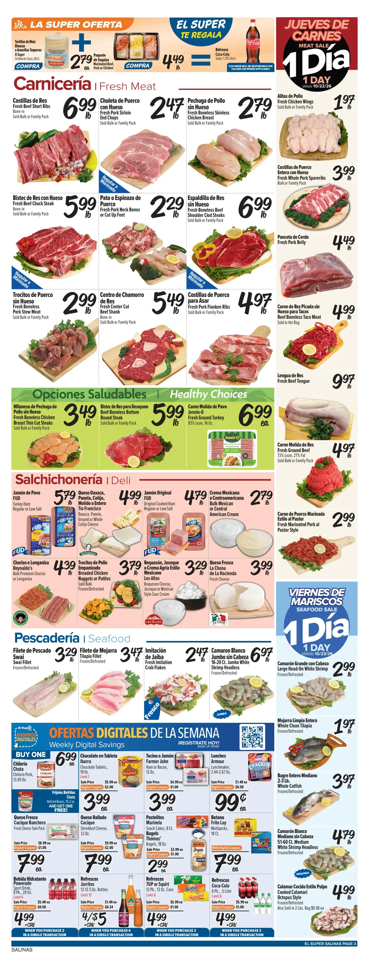 Weekly promotion Current El Super - Salinas leaflet valid from Wednesday 10/21/2026 to Tuesday 10/27/2026 spanning from October 21 to October 27 2026 - Page 3 for Catalogue 365