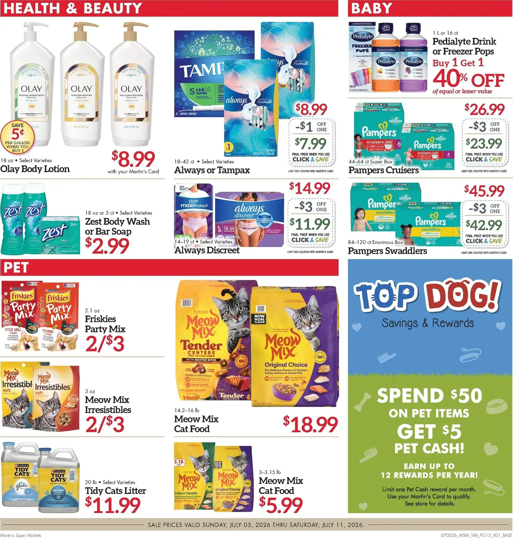 Weekly ad Current Martin's Super Markets leaflet valid from Sunday 07/05/2026 to Saturday 07/11/2026 from July 5 to July 11 2026 - Page 13