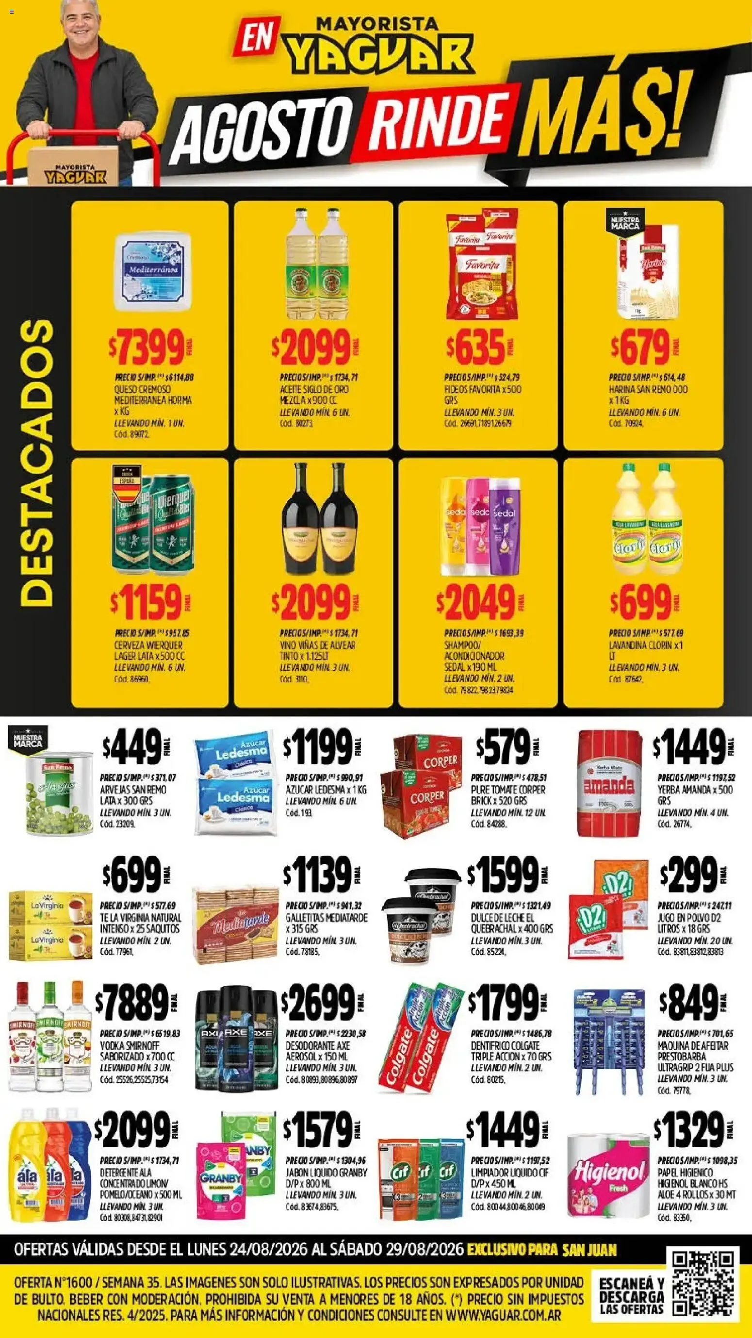 Ofertas de Yaguar - Oferta Semanal San Juan del 24/08/2026 - 29/08/2026 24 de agosto al 29 de agosto 2026 - Página 1 del catálogo