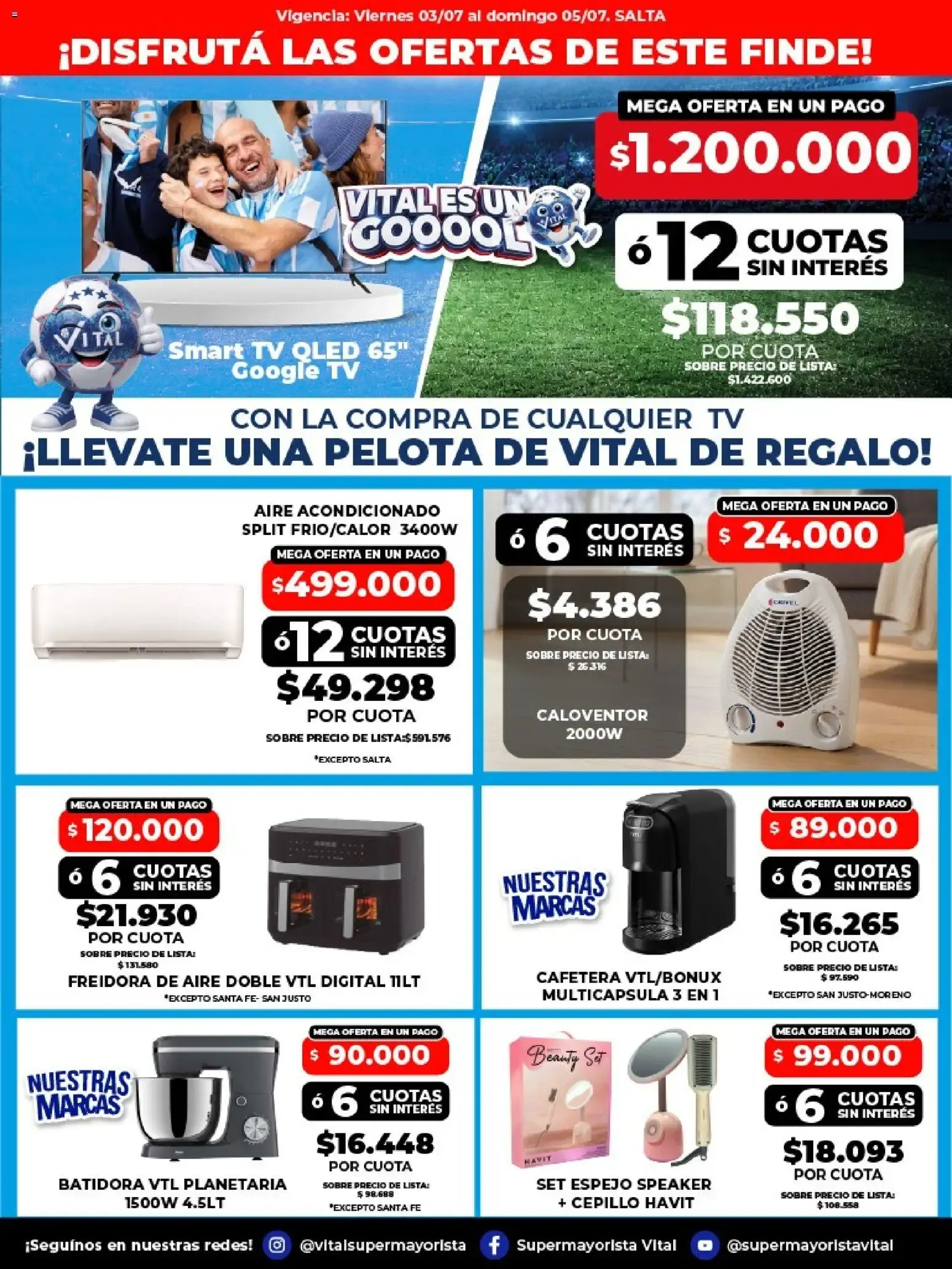Ofertas de Vital ofertas || del 03/07/2026 - 05/07/2026 || Catálogo 3 de julio al 5 de julio 2026 - Página 1 del catálogo