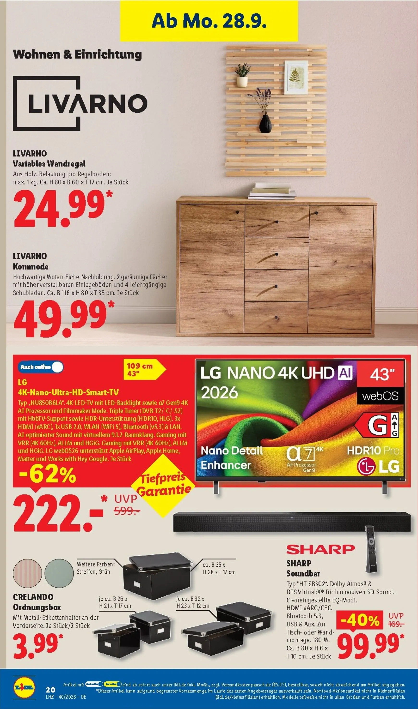 Lidl - Nonfood Prospekt nächste Woche – von Montag 28.09.2026 bis Freitag 02.10.2026 von 28. September bis 2. Oktober 2026 - Prospekt seite 12